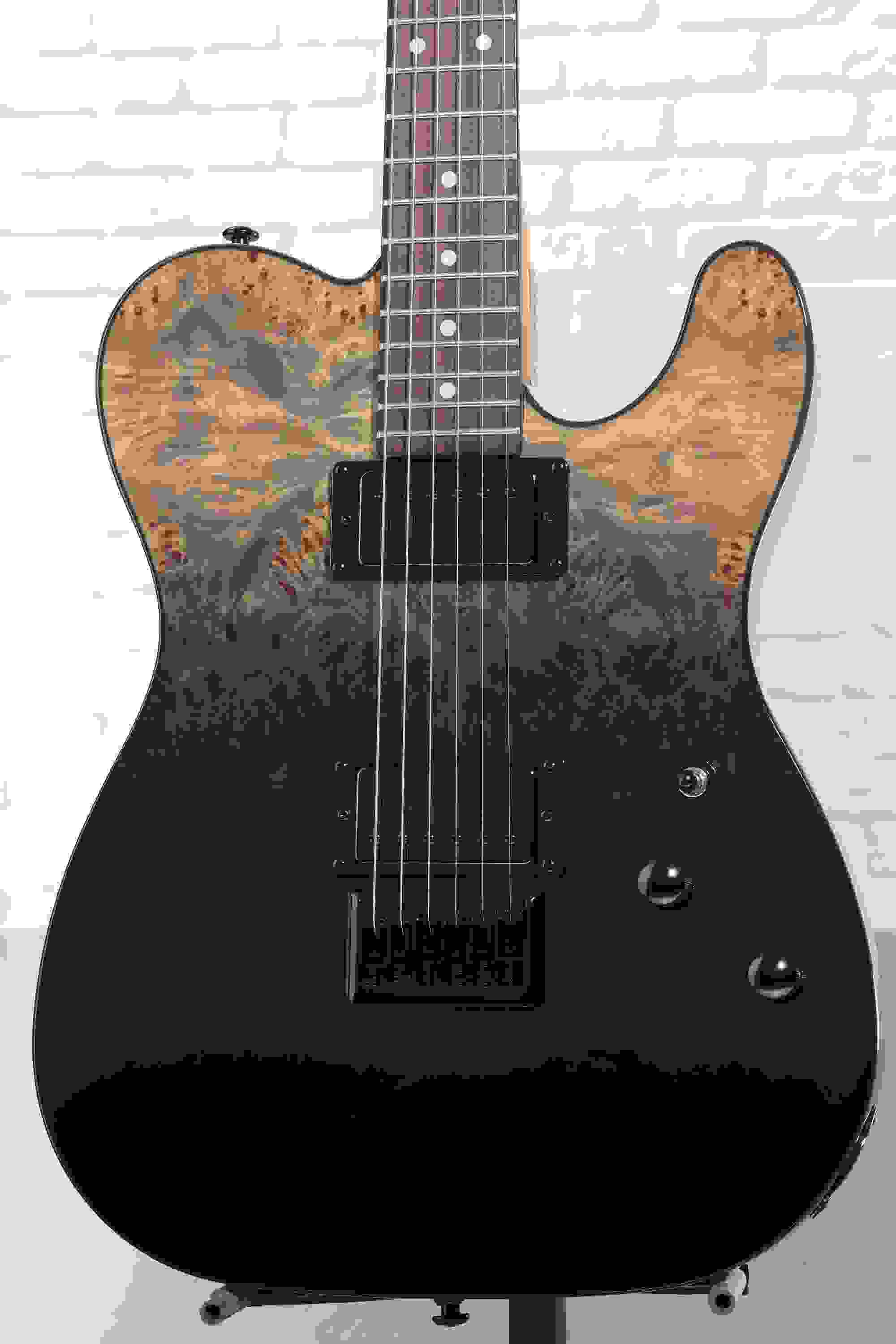 Schecter PT Standard Electric Guitar - Black Fade Burst Burl