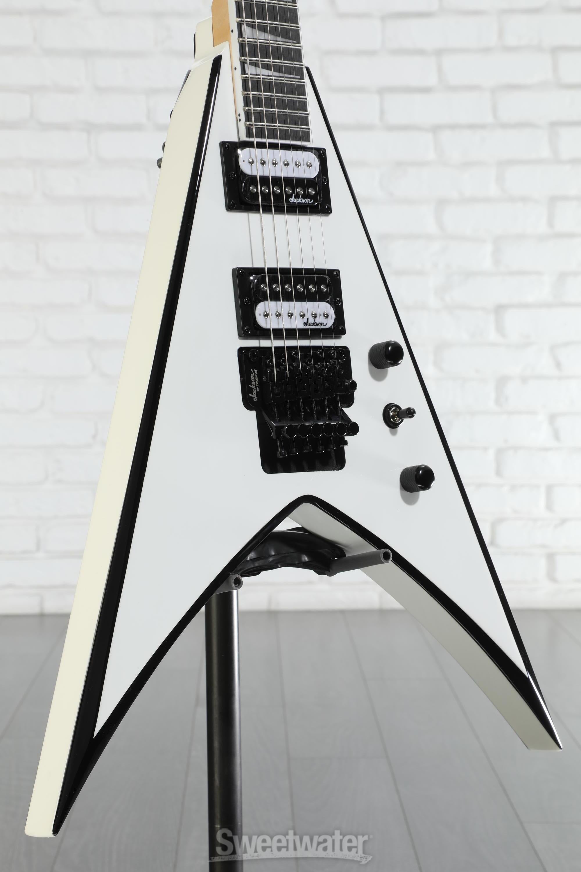 Jackson JS Series King V JS32 - White with Black Bevels | Sweetwater