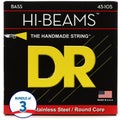 Photo of DR Strings MR-45 Hi-Beam Stainless Steel Bass Guitar Strings - .045-.105 Medium (3-Pack)