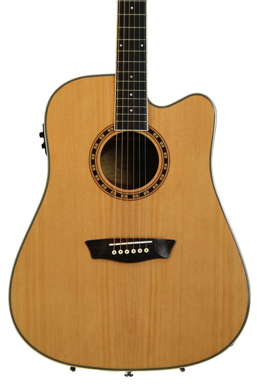Washburn WD10CE Dreadnought Cutaway - Natural | Sweetwater