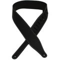 Photo of Levy's M17BSS-BLK 2.5" Wide Pull-Up Butter Leather Guitar Strap - Black Sweetwater Exclusive