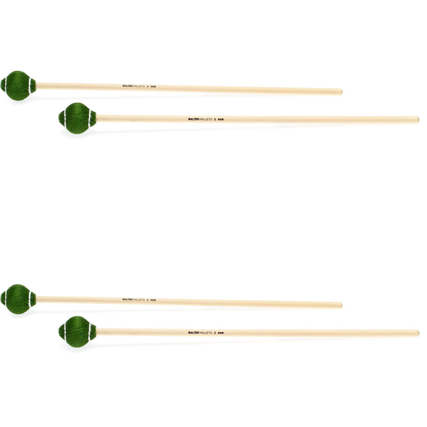 Balter Pro Vibe Mediumhard Vibraphone Mallets Green Cord Birch (2