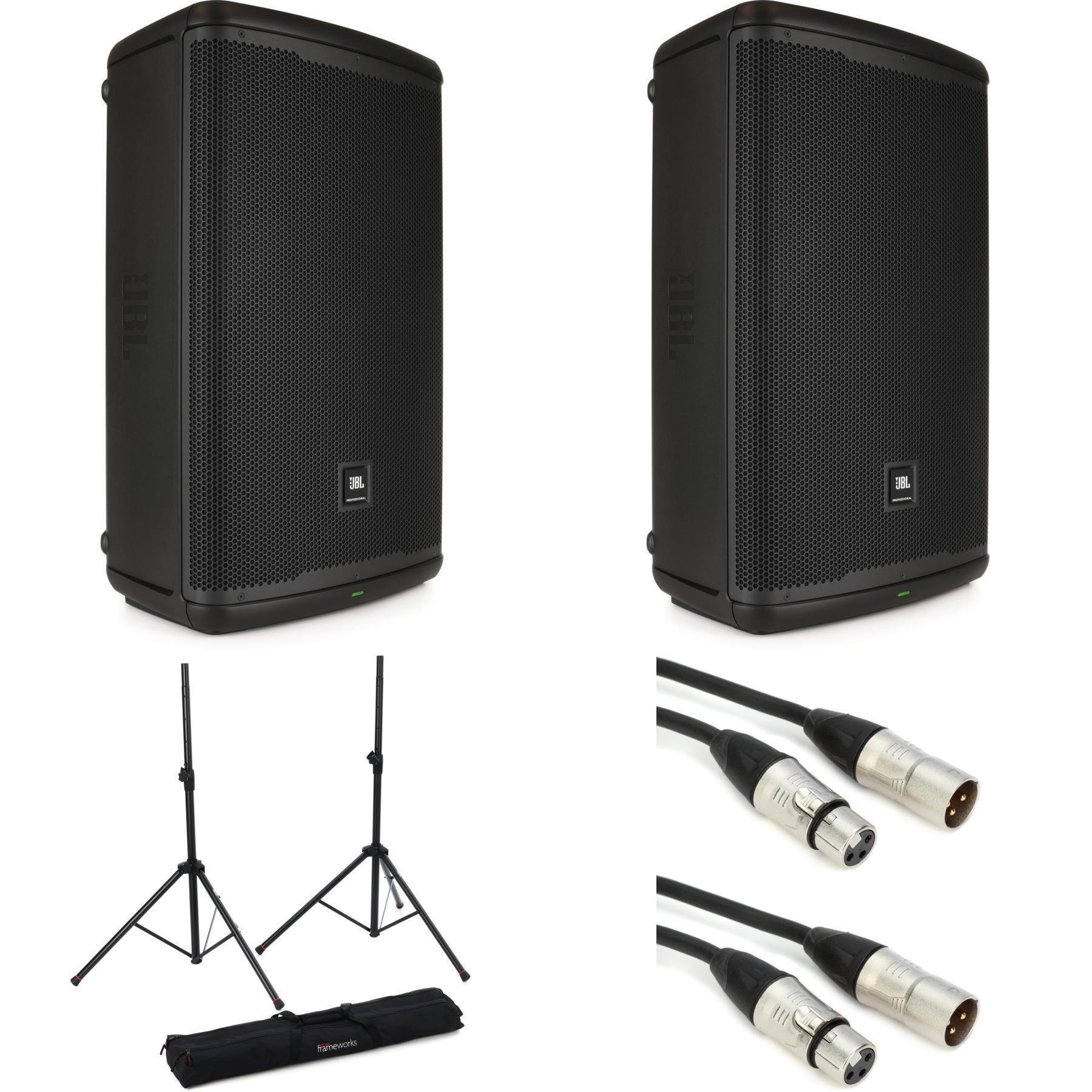 JBL EON715 Speaker Pair with Stands and Cable | Sweetwater