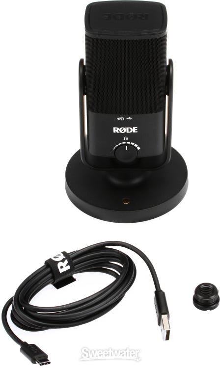 RODE NT-USB MINI Podcast Mic Bundle w/Over-Ear Headphones