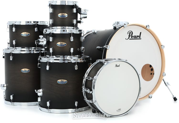 Pearl Decade Maple DMP927SP/C 7-piece Shell Pack with Snare Drum - Satin Black Burst