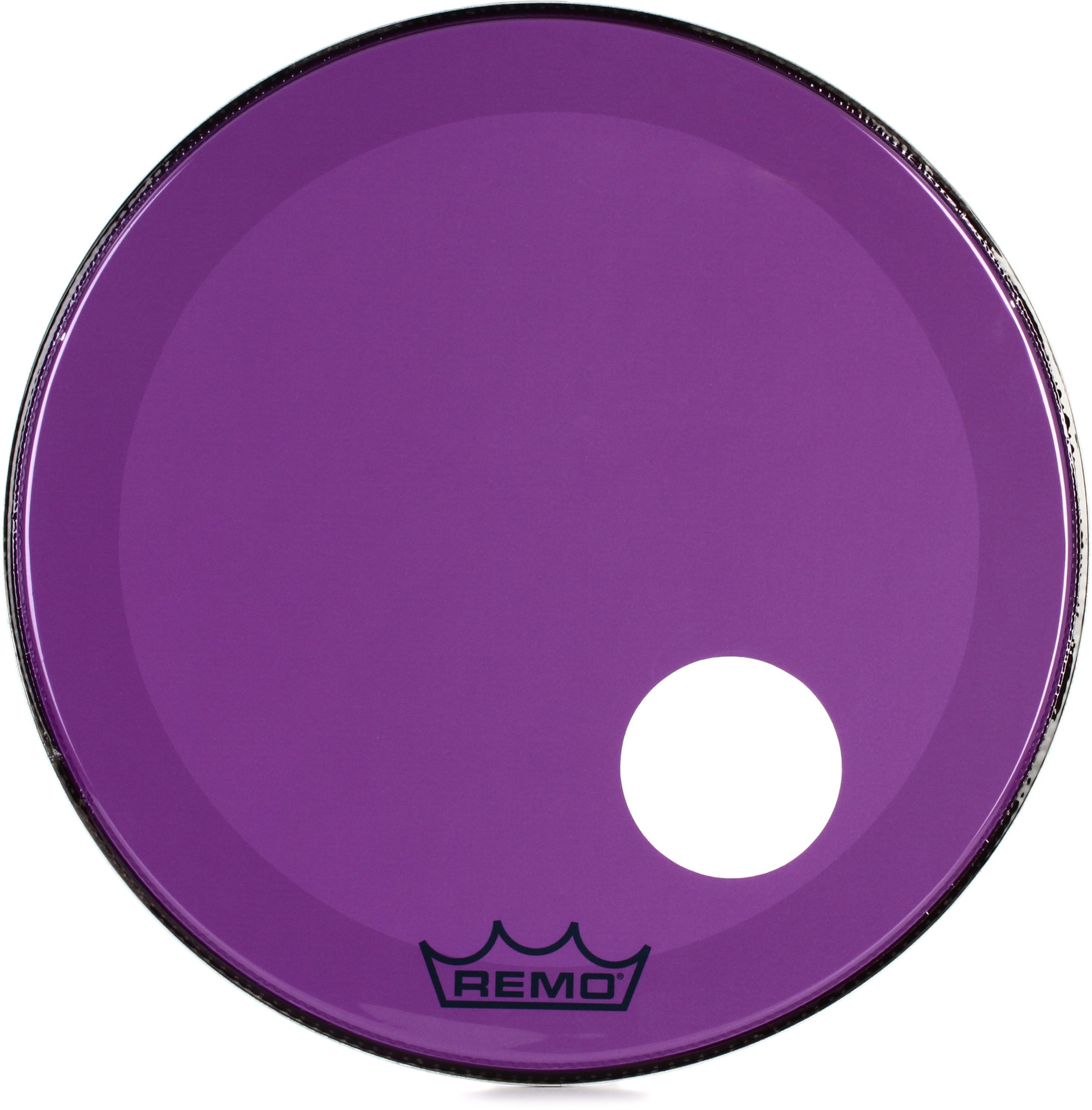 Photo of Remo Powerstroke P3 Colortone Purple Bass Drumhead - 24 inch - with Port Hole