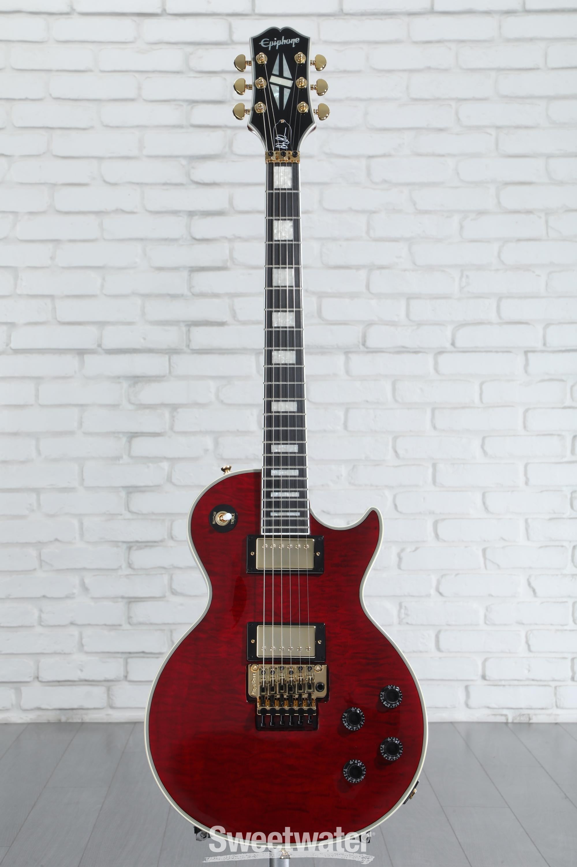 エピフォン レスポールカスタム Alex Lifeson Axcess Epiphone Alex Lifeson Les Paul Custom Axcess Electric Guitar Ruby