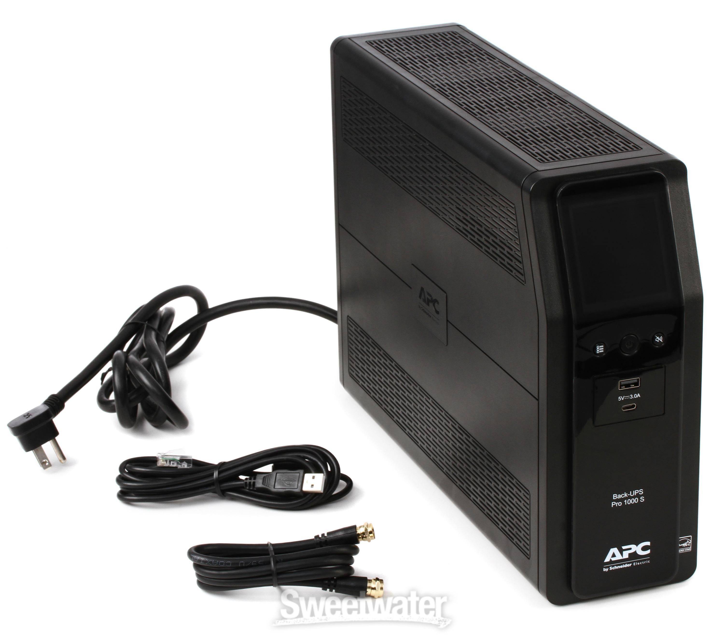 APC BR1000MS Back UPS PRO BR 1000VA, SineWave, 10 Outlets, USB Charging  Ports, AVR, LCD interface Sweetwater