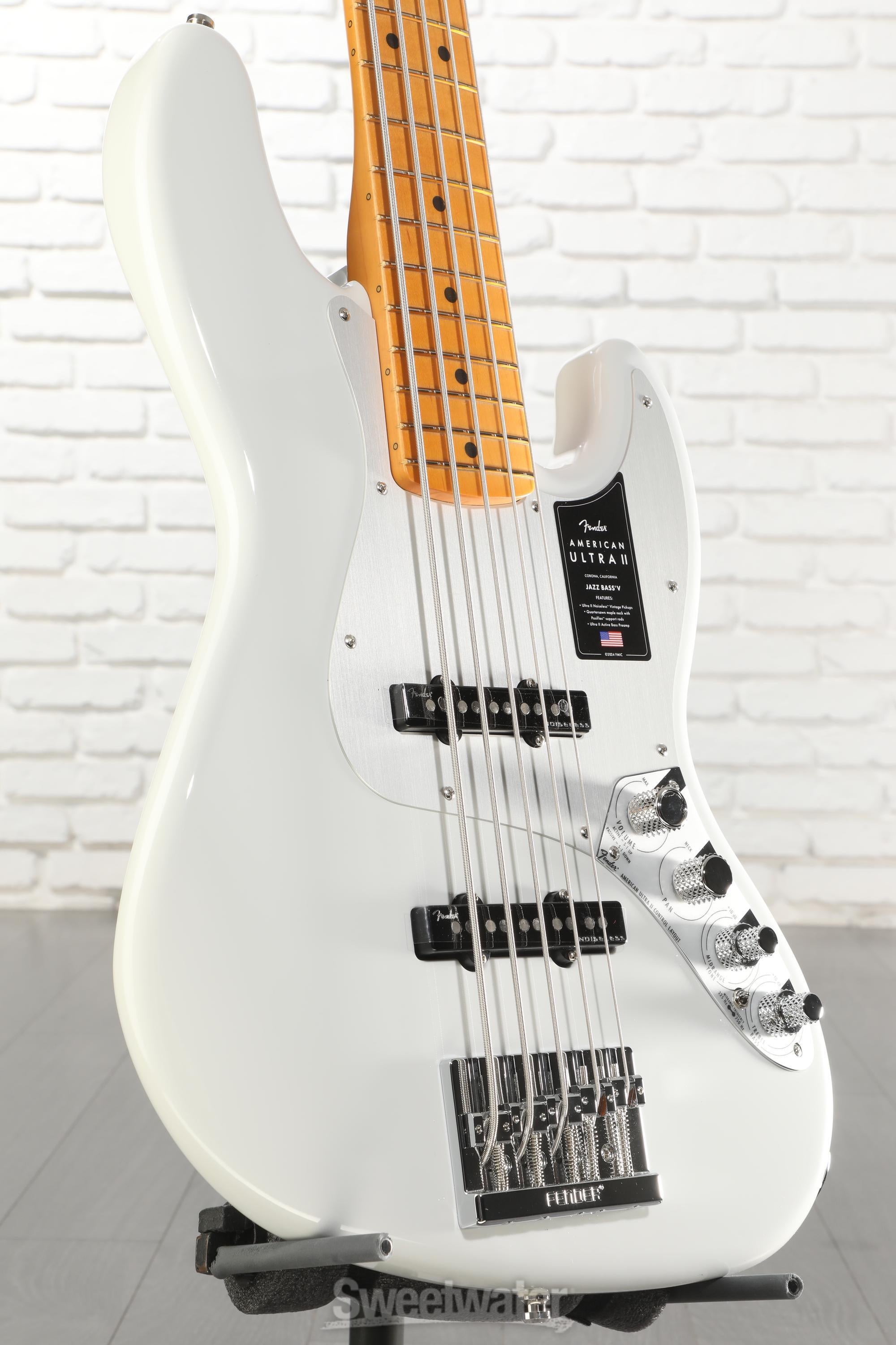 Photo of Fender American Ultra II Jazz Bass V - Avalanche with Maple Fingerboard