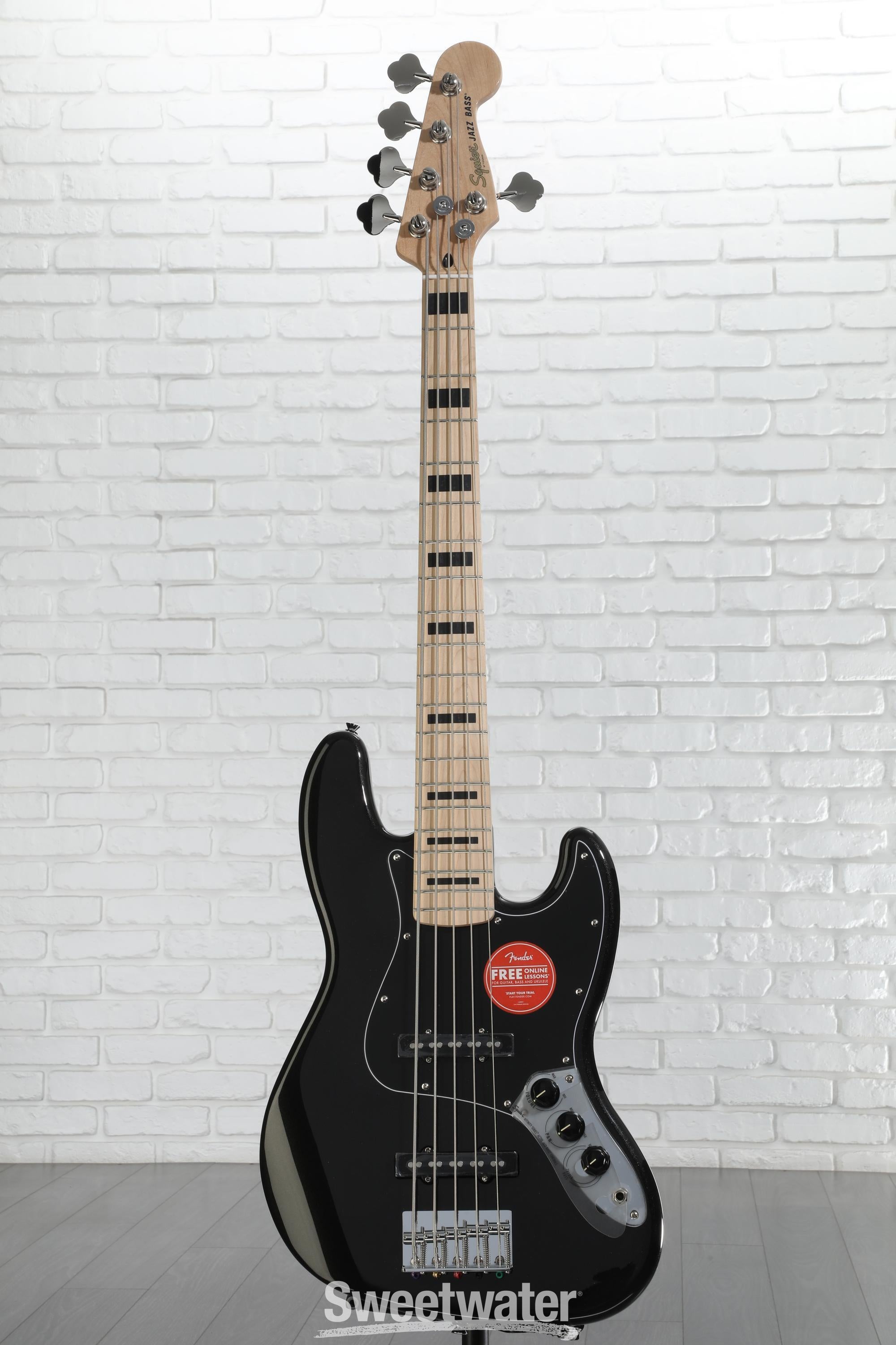 Squier Affinity Series Active Jazz Bass V - Black | Sweetwater