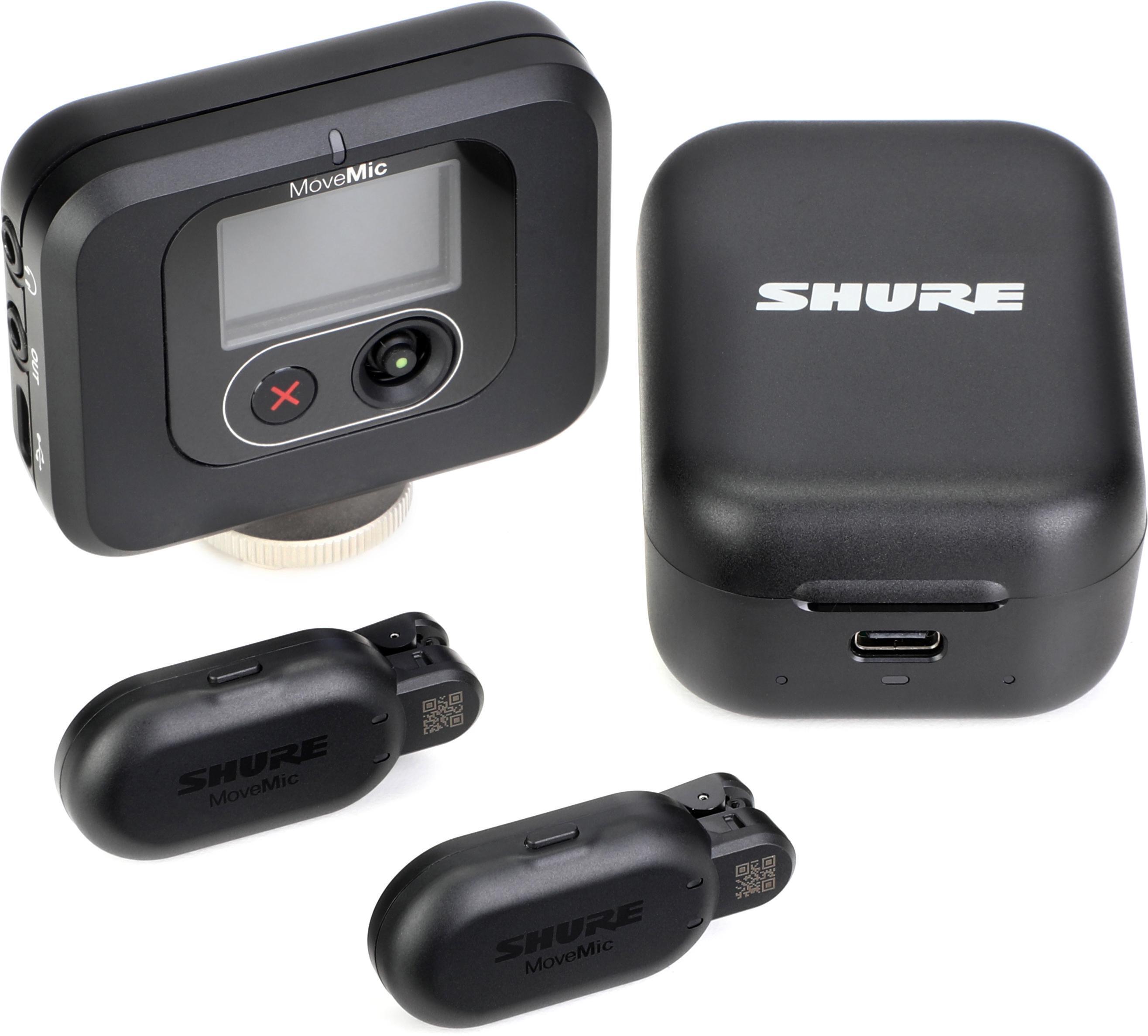 Shure MoveMic Two Wireless Lavalier Microphone Receiver Kit Shure MoveMic Two Wireless Lavalier Microphone Receiver Kit