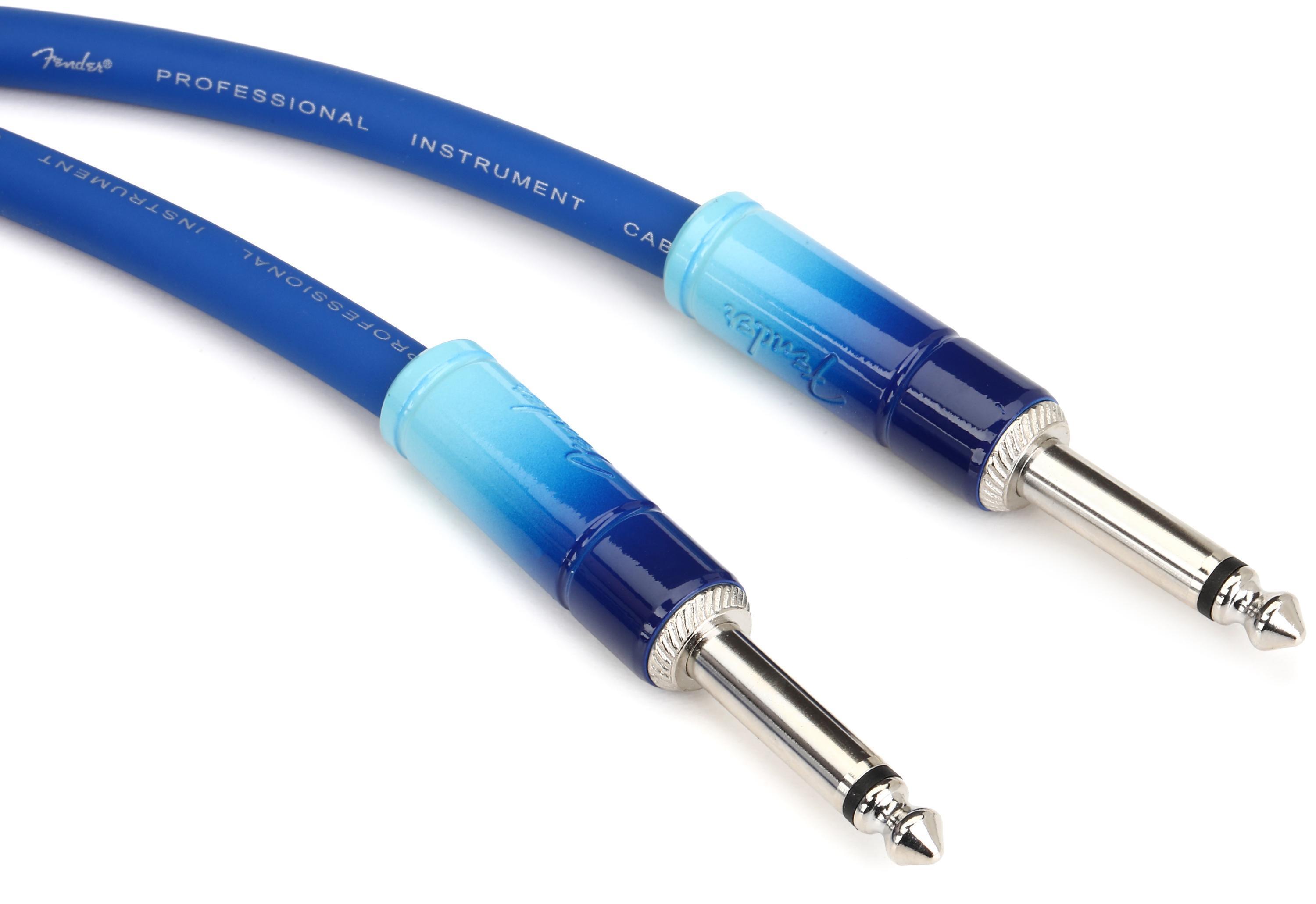 Photo of Fender Ombr&eacute; Series Straight to Straight Instrument Cable - 10 foot, Belair Blue