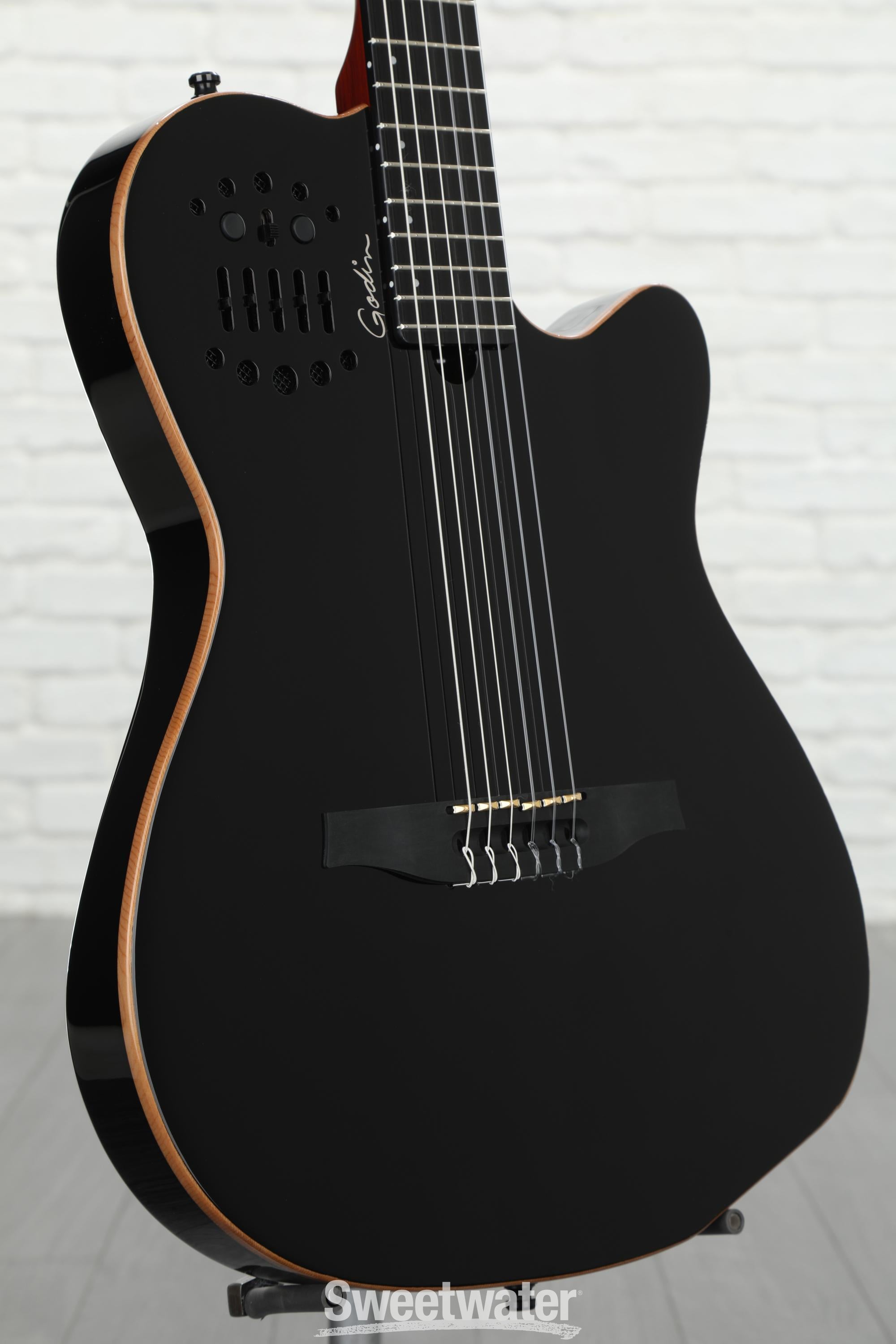 Godin ACS-SA Slim, Nylon String Acoustic-Electric Guitar - Black 