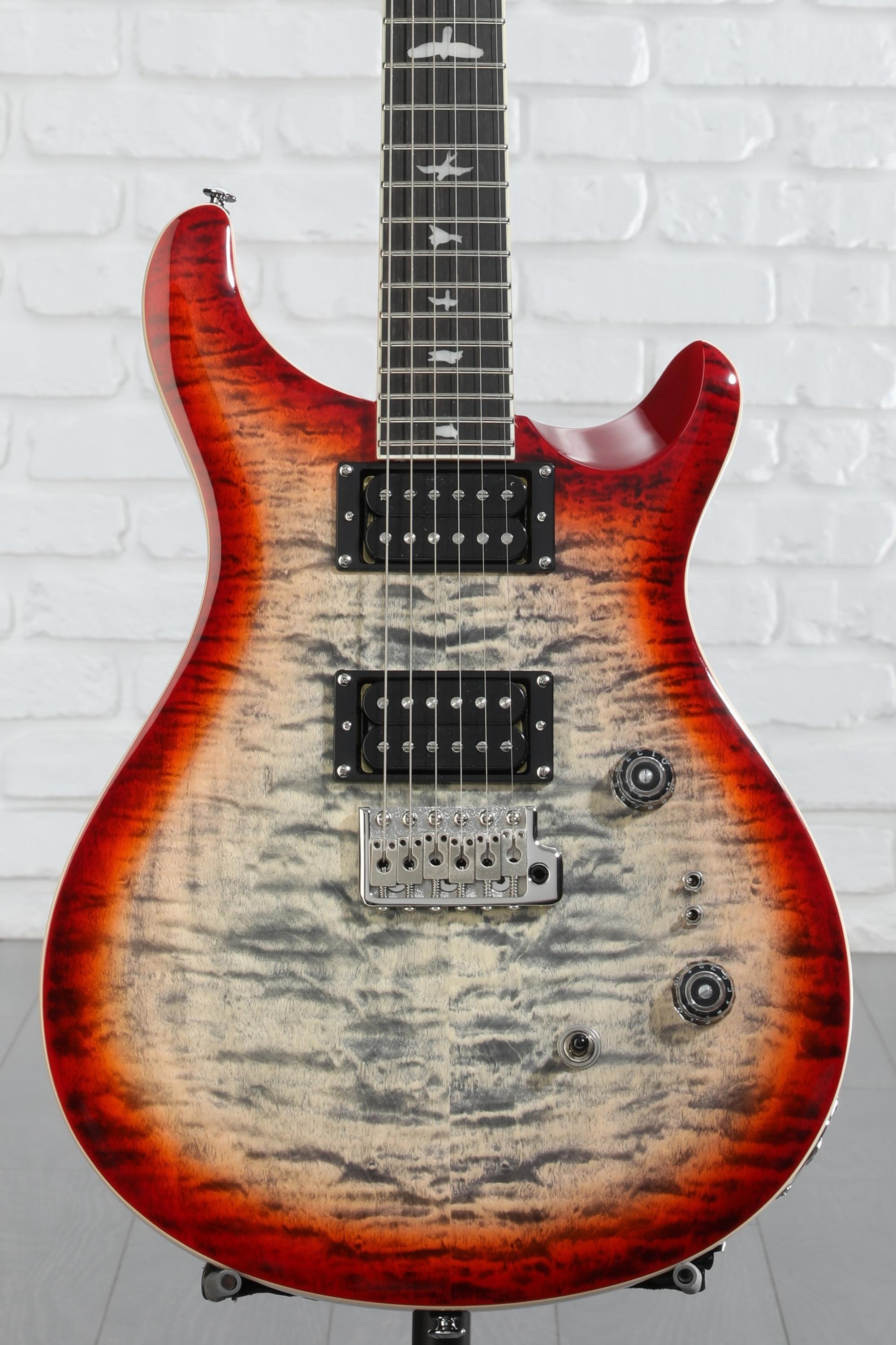 PRS SE Custom 24-08 Quilt Electric Guitar - Charcoal Cherry
