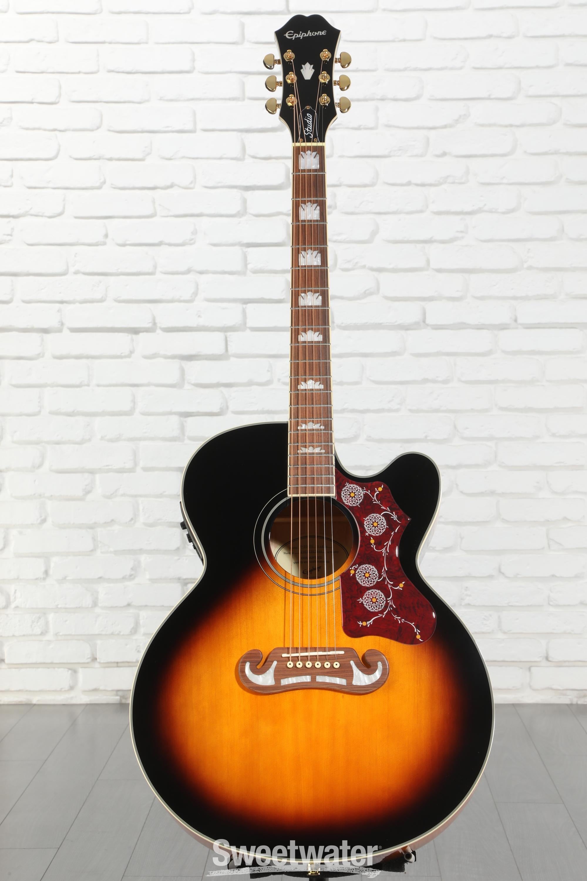 ギター Epiphone J-200EC Studio Vintage Sunburst Epiphone J-200EC Studio Acoustic-Electric Guitar - Vintage