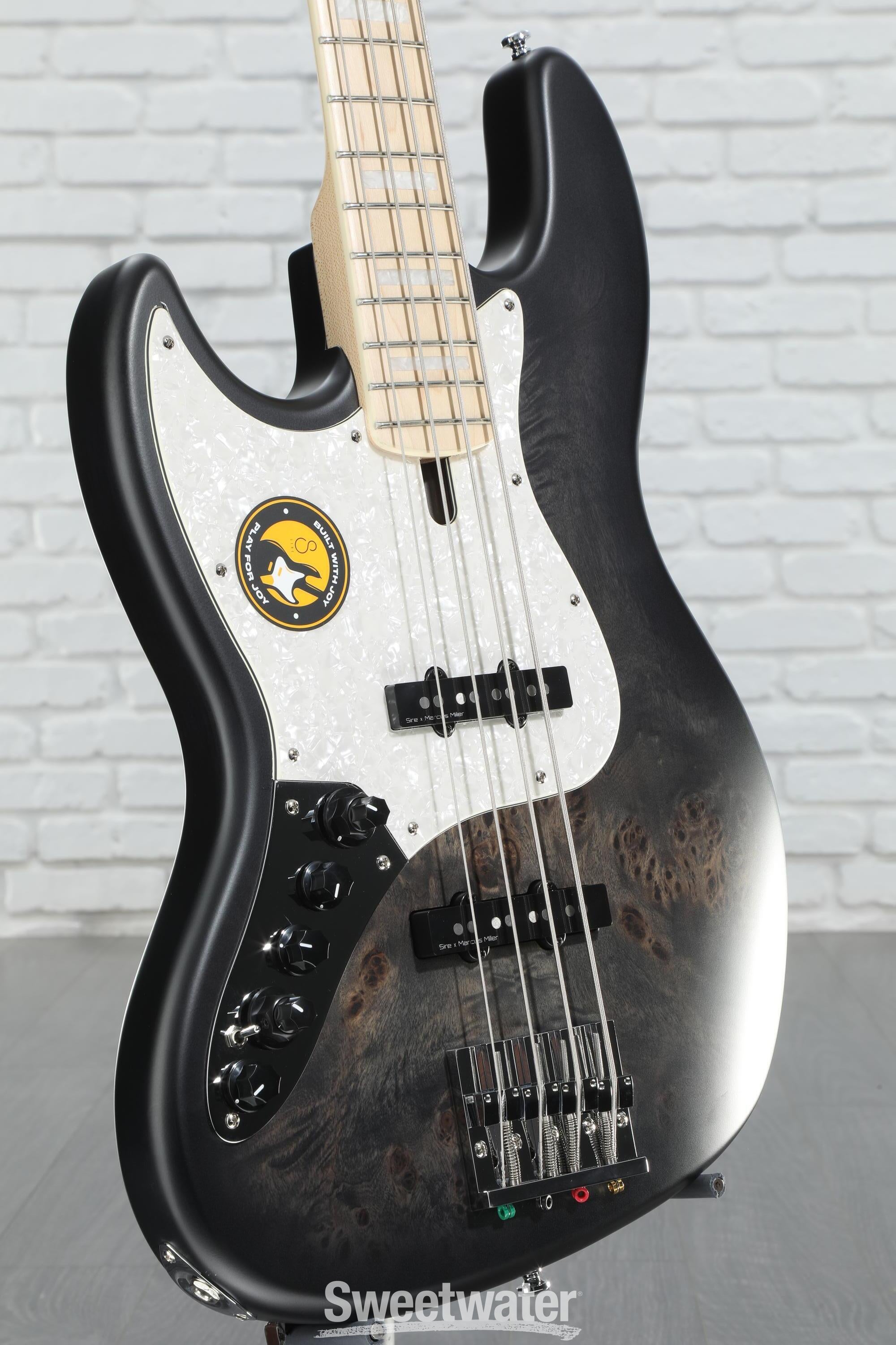 Photo of Sire Marcus Miller V7 Swamp Ash Reissue Left-handed 4-string Bass Guitar - Transparent Black