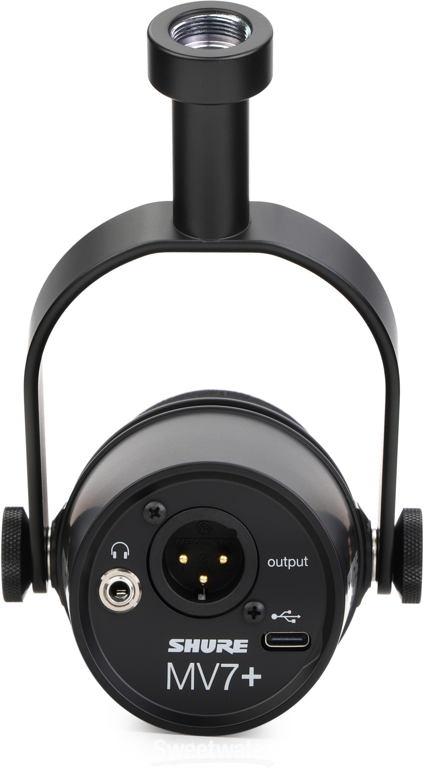 Shure MV7+ Hybrid Podcast Microphone - Black | Sweetwater Shure MV7+ Hybrid Podcast Microphone - Black | Sweetwater