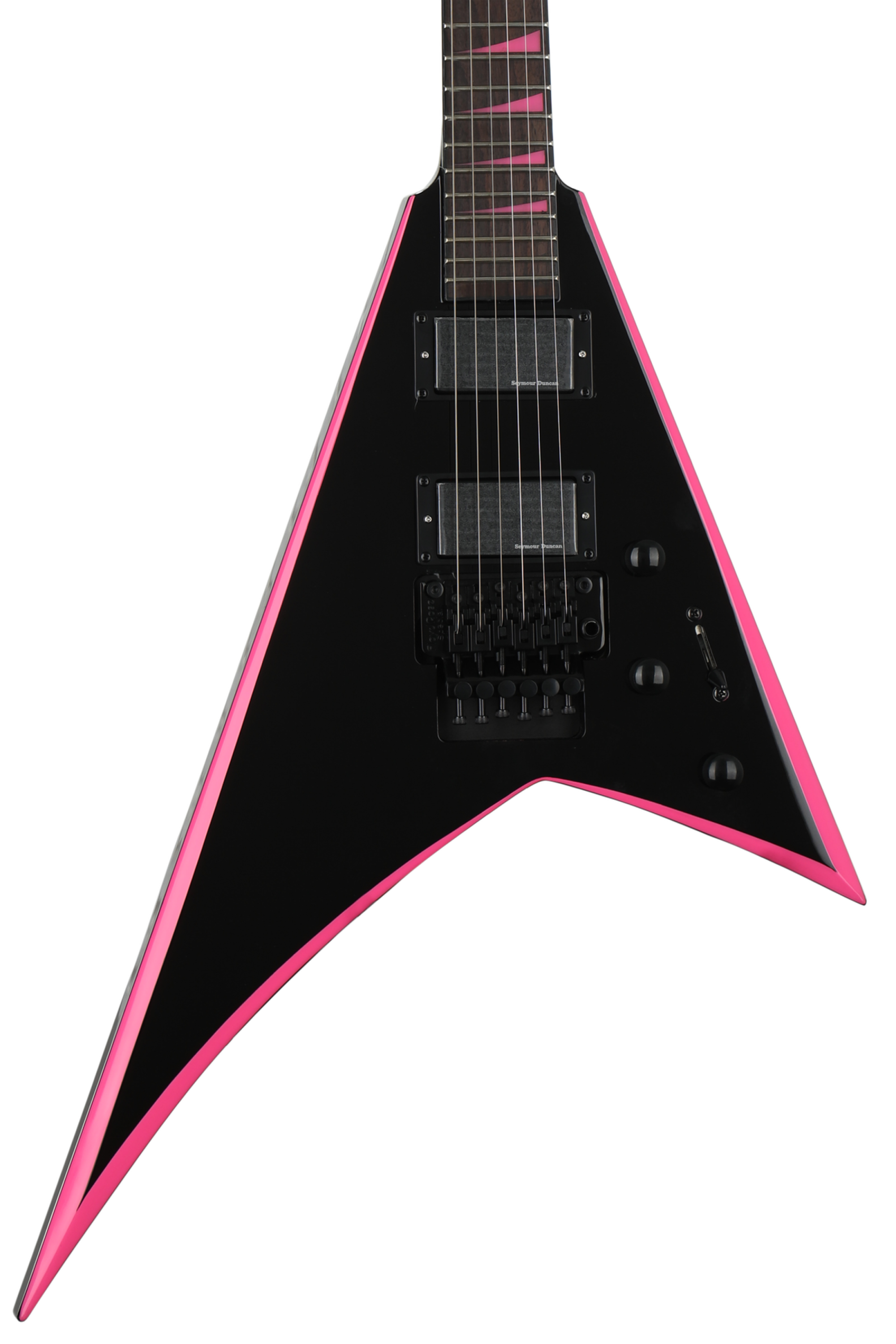 Jackson X Series Rhoads RRX24 - Black with Neon Pink Bevels