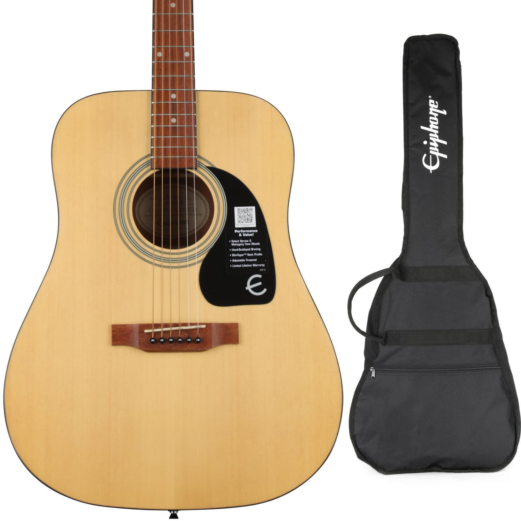 Epiphone DR-100 Dreadnought Acoustic Guitar with Gig Bag - Natural