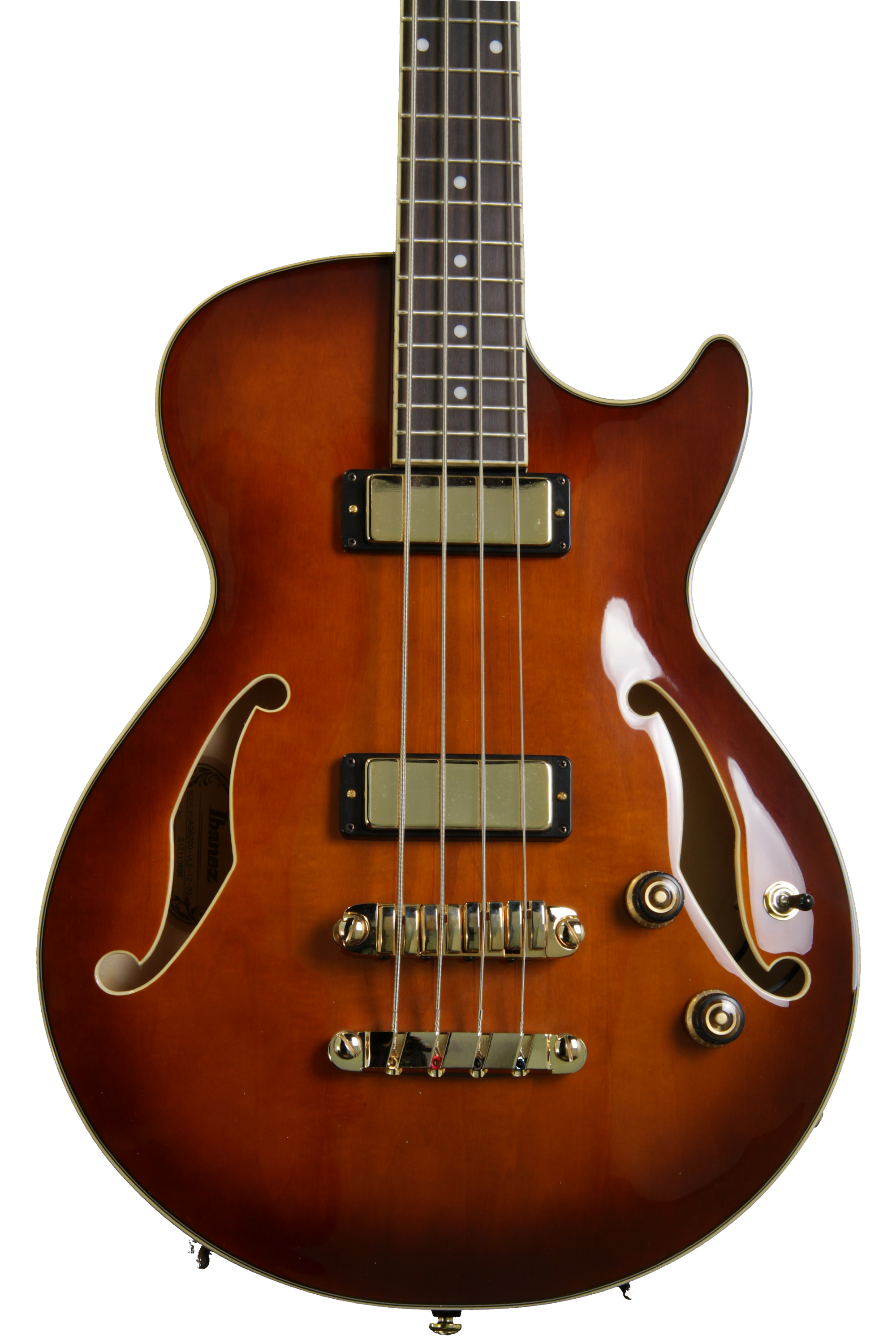 Ibanez AGB200 Hollowbody Bass with Cutaway - Violin Sunburst