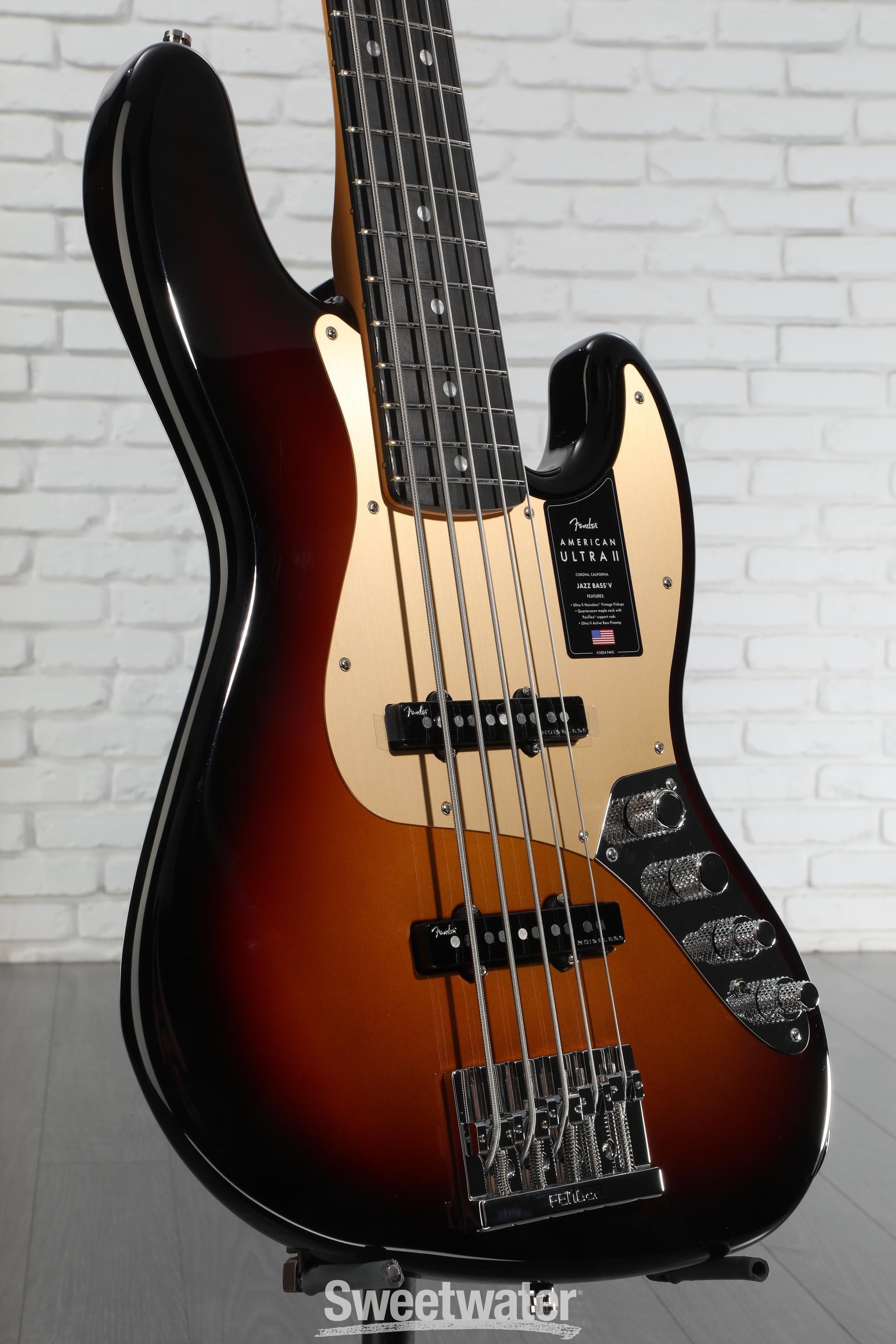 Fender American Ultra II Jazz Bass V - Ultraburst, Ebony