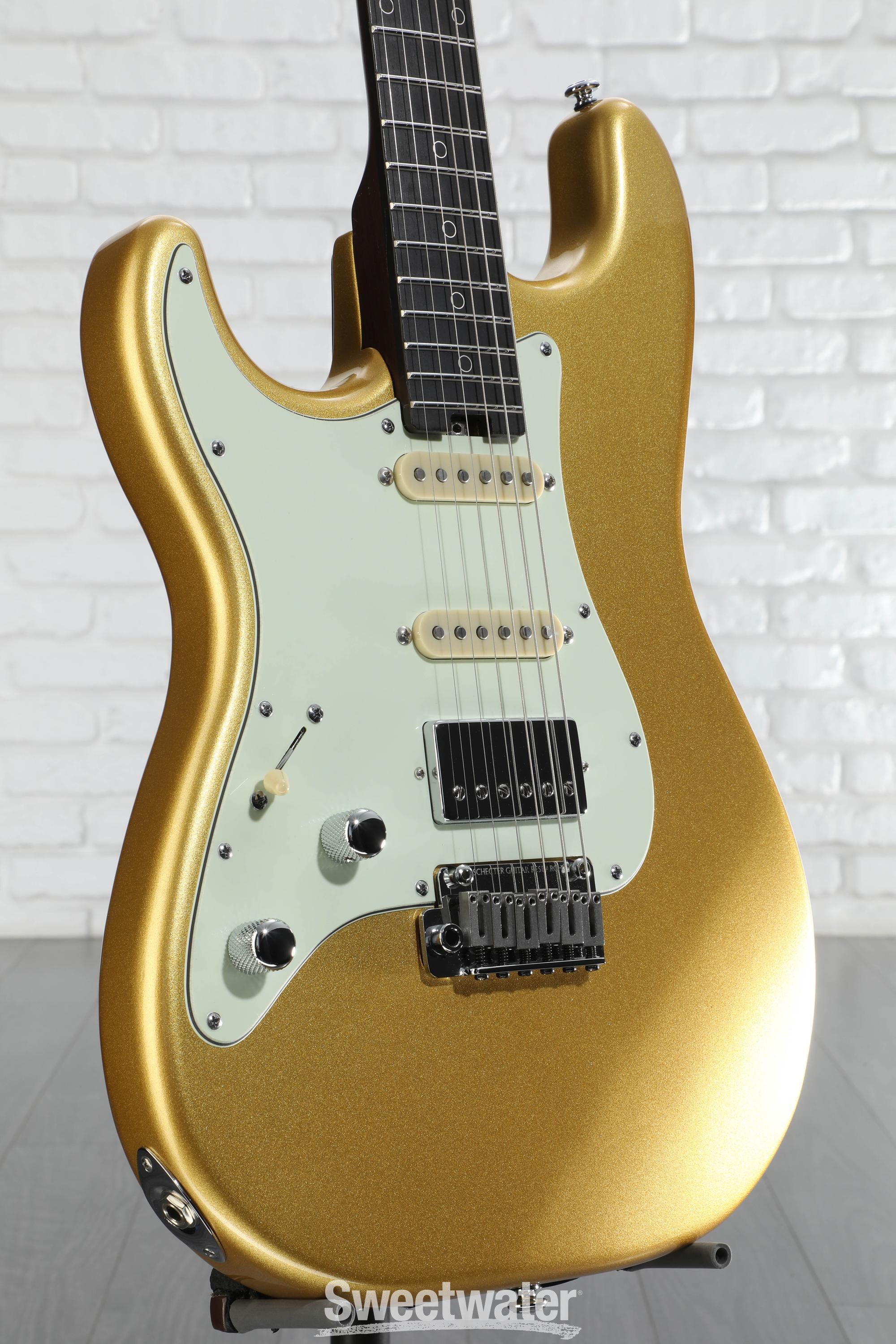 Photo of Schecter Nick Johnston Traditional HSS 10th Anniversary Left-handed Electric Guitar - Atomic Saffron