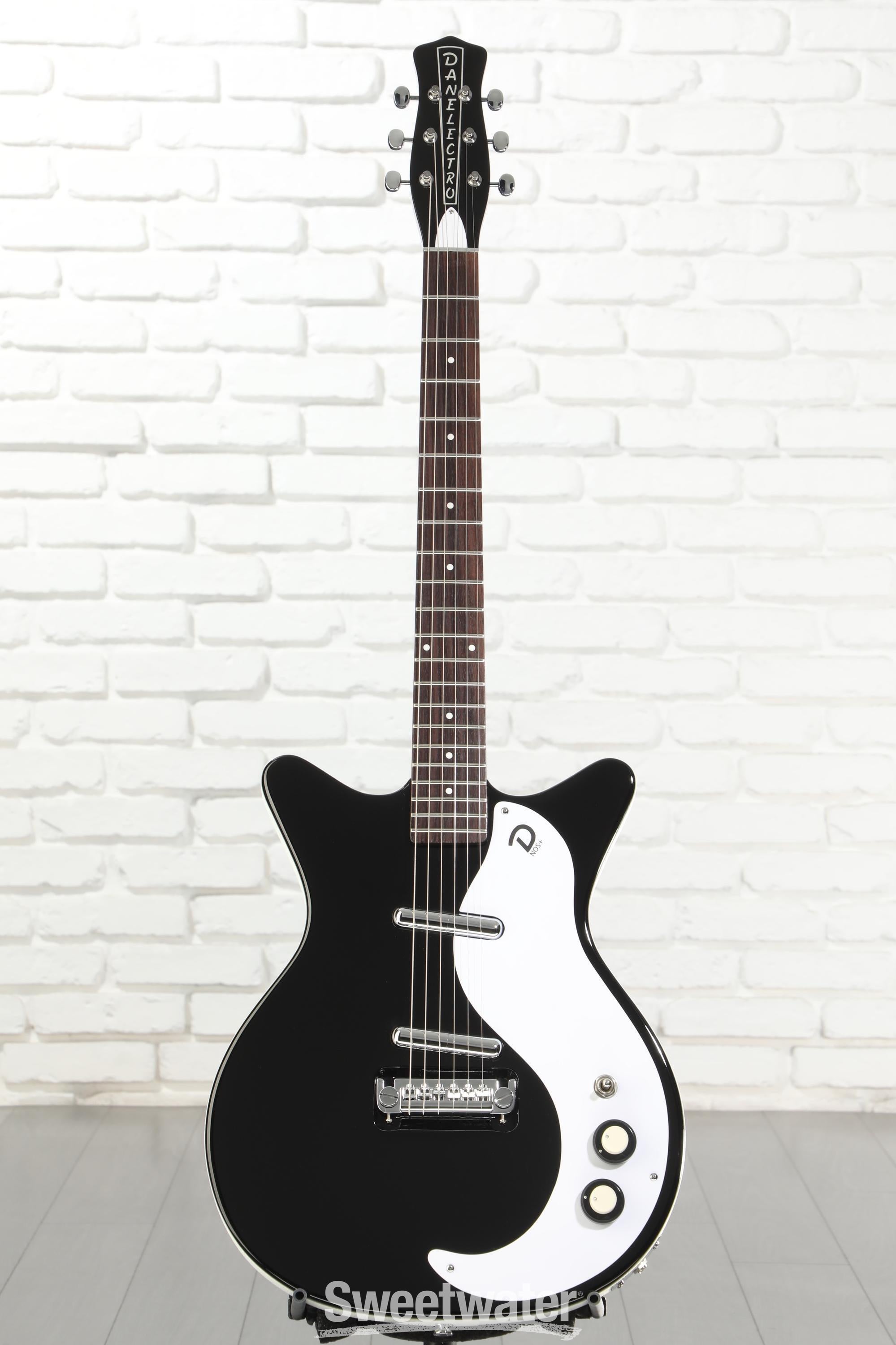 DAN ELECTRO 59M NOS＋　ブラック/ゴールドパーツ Used Danelectro 59M NOS+ Semi-Hollow Electric Guitar Black 6-String