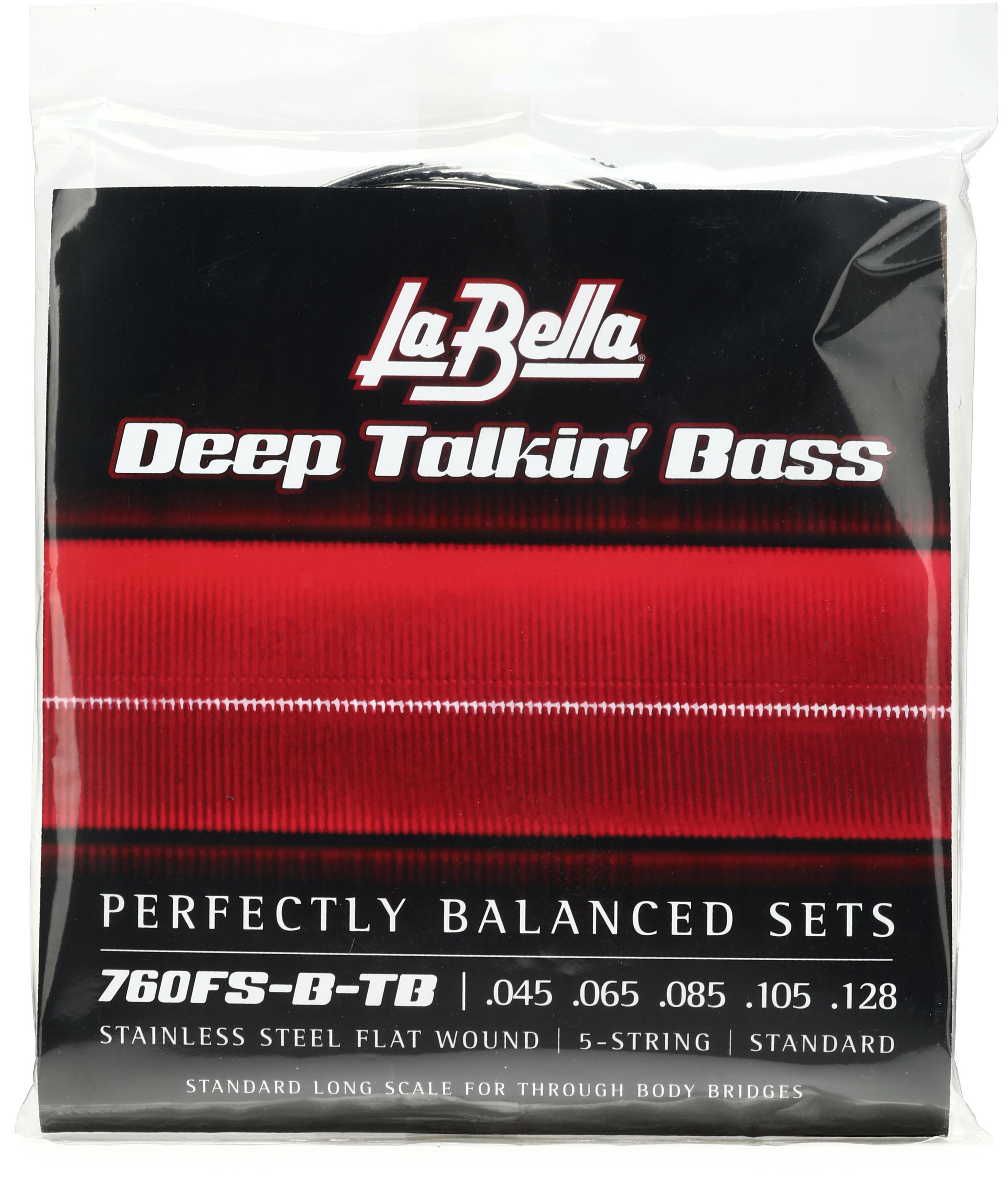 La Bella 760FS-B-TB Deep Talkin' Bass Flatwound Bass Guitar Strings ...