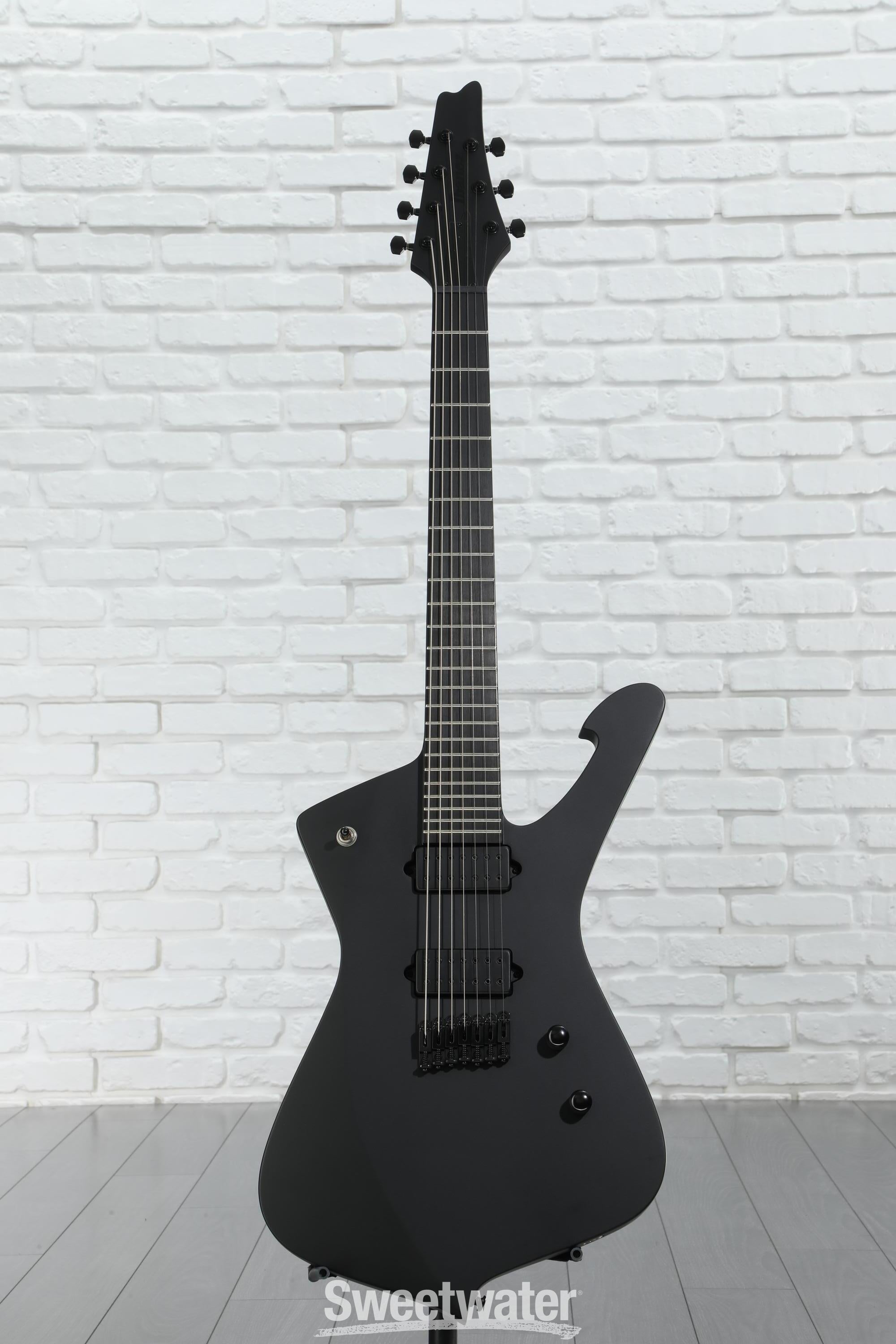 Ibanez Iron Label Iceman 7-string - Black Flat | Sweetwater