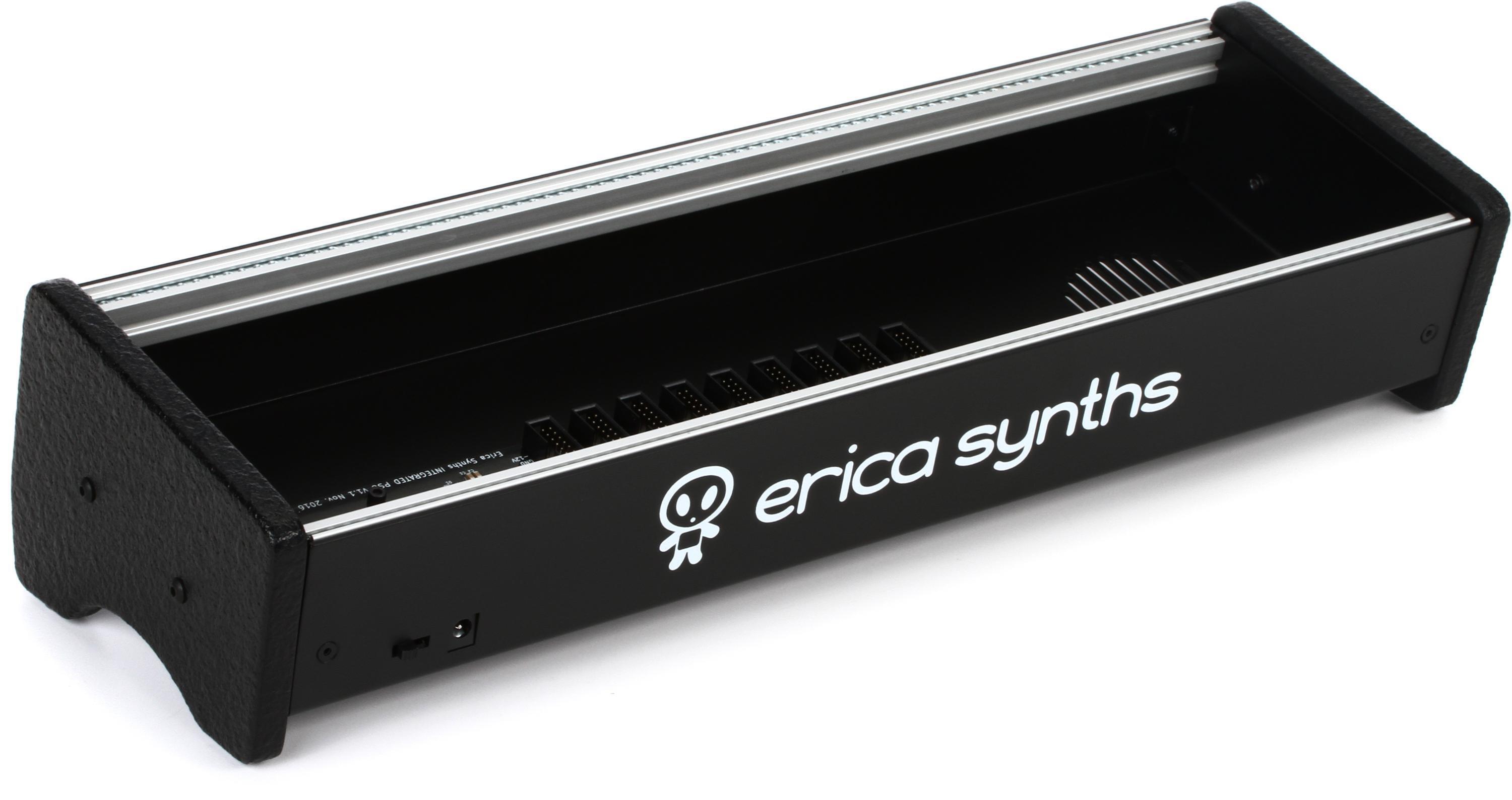 Erica Synths 1x84HP Skiff Case Eurorack Case with Power Supply - Black Side  Panels