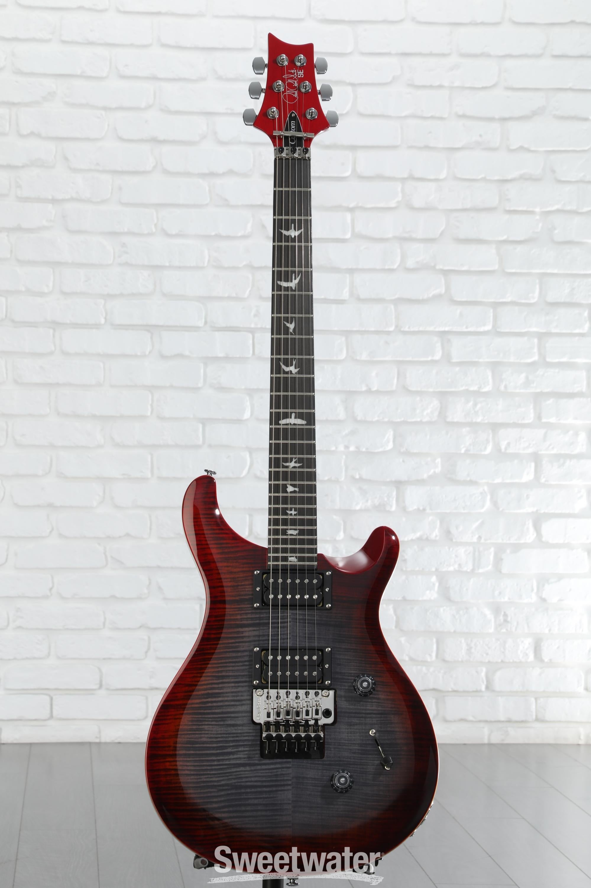 PRS SE Custom 24 Floyd Electric Guitar - Charcoal Cherry Burst