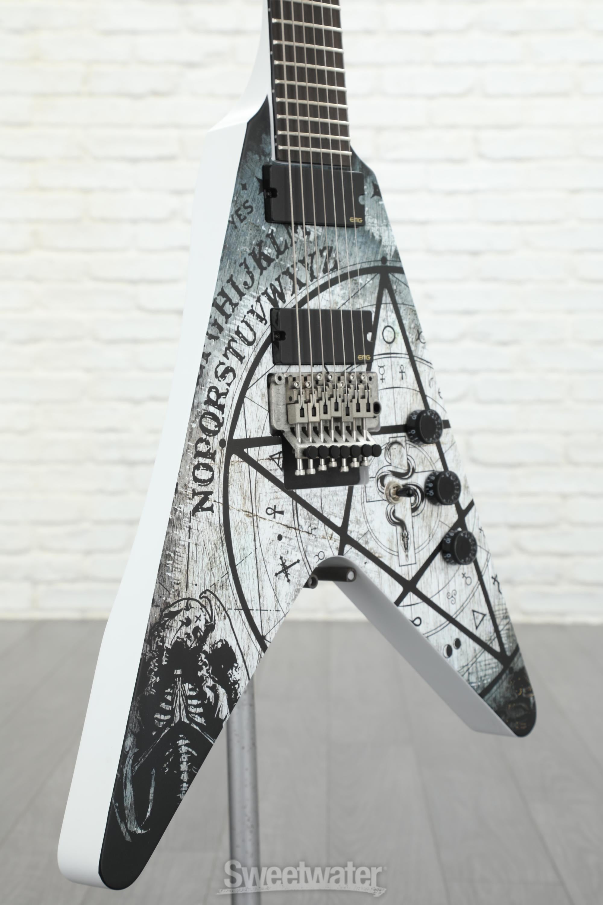 Schecter Randy Weitzel V-7 FR Ouija - Satin White | Sweetwater