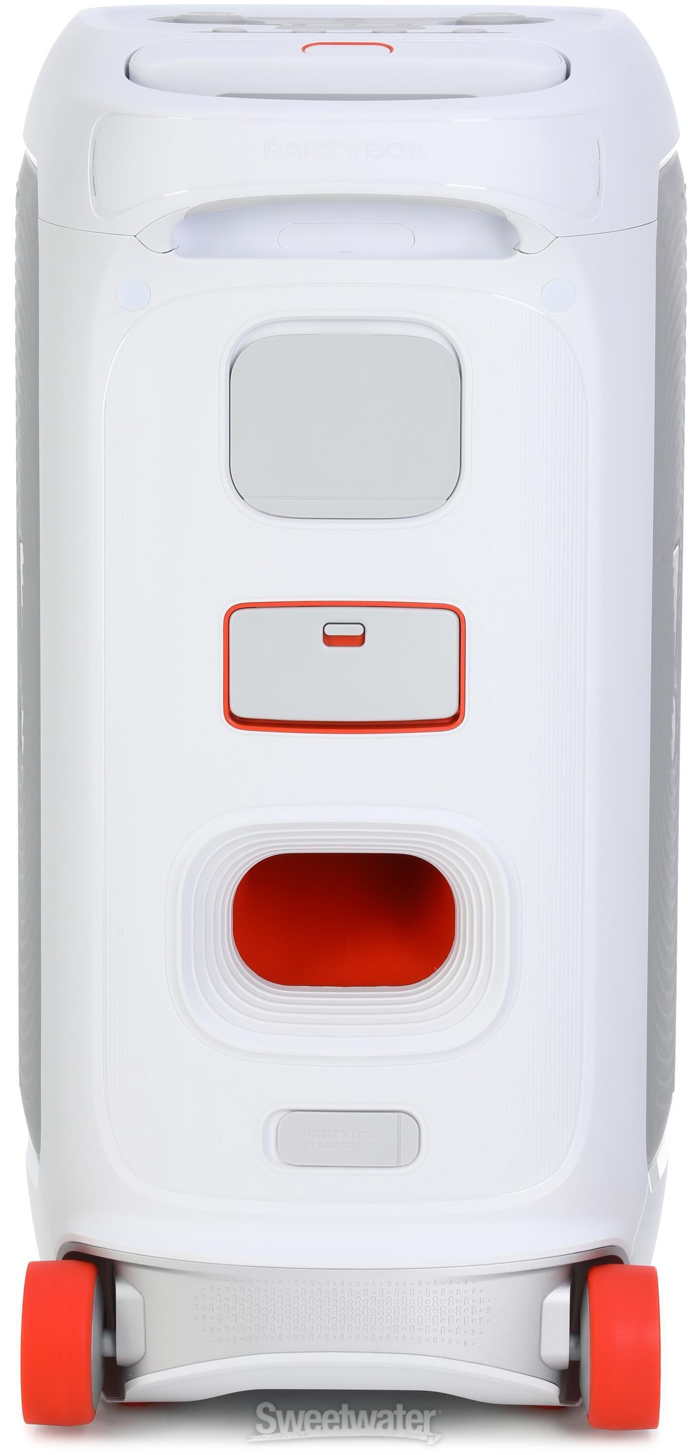 JBL PartyBox Stage 320 Bluetooth Speaker - White | Sweetwater