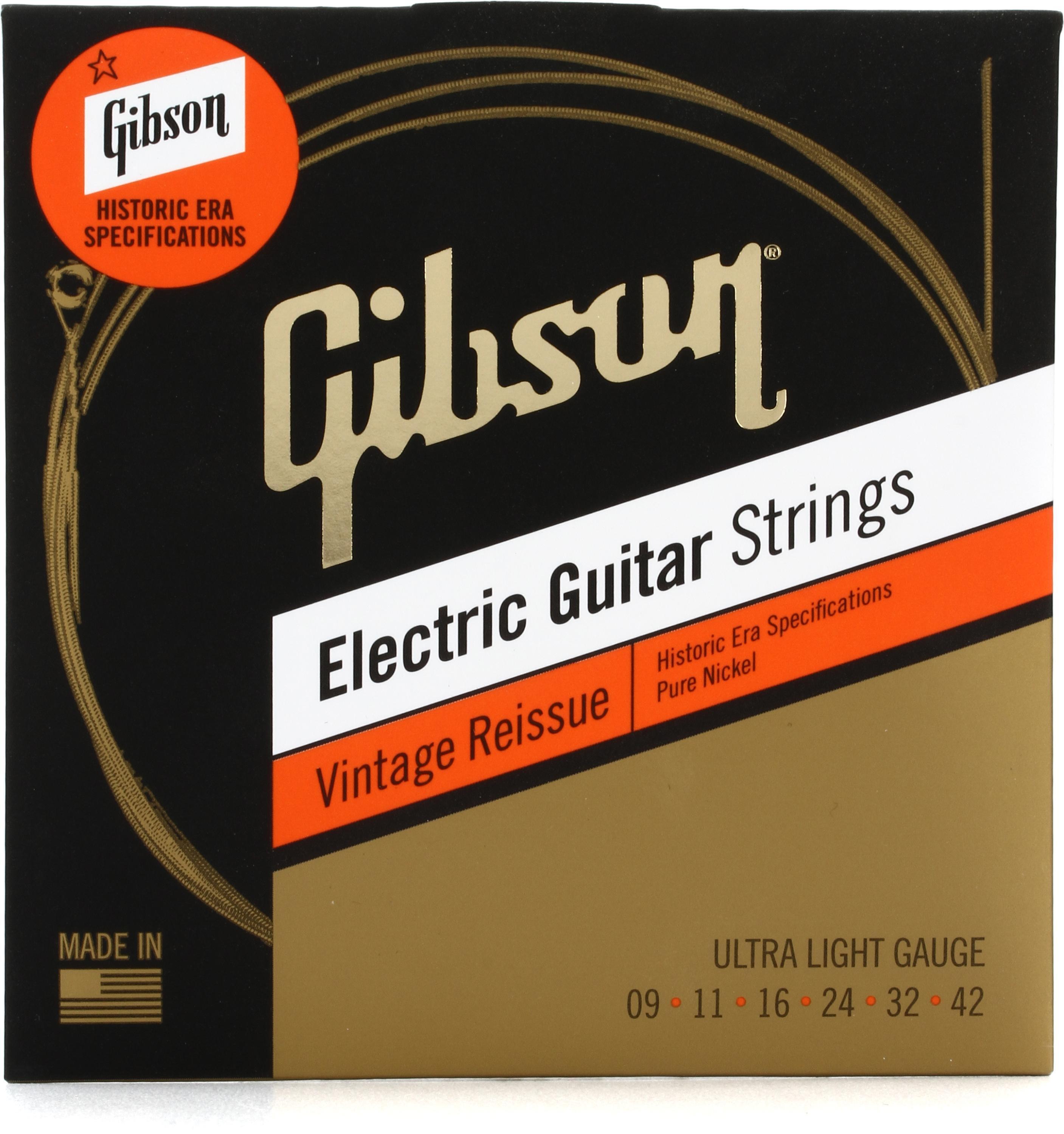 Photo of Gibson Accessories SEG-HVR9 Vintage Reissue Electric Guitar Strings - .009-.042 Ultra Light