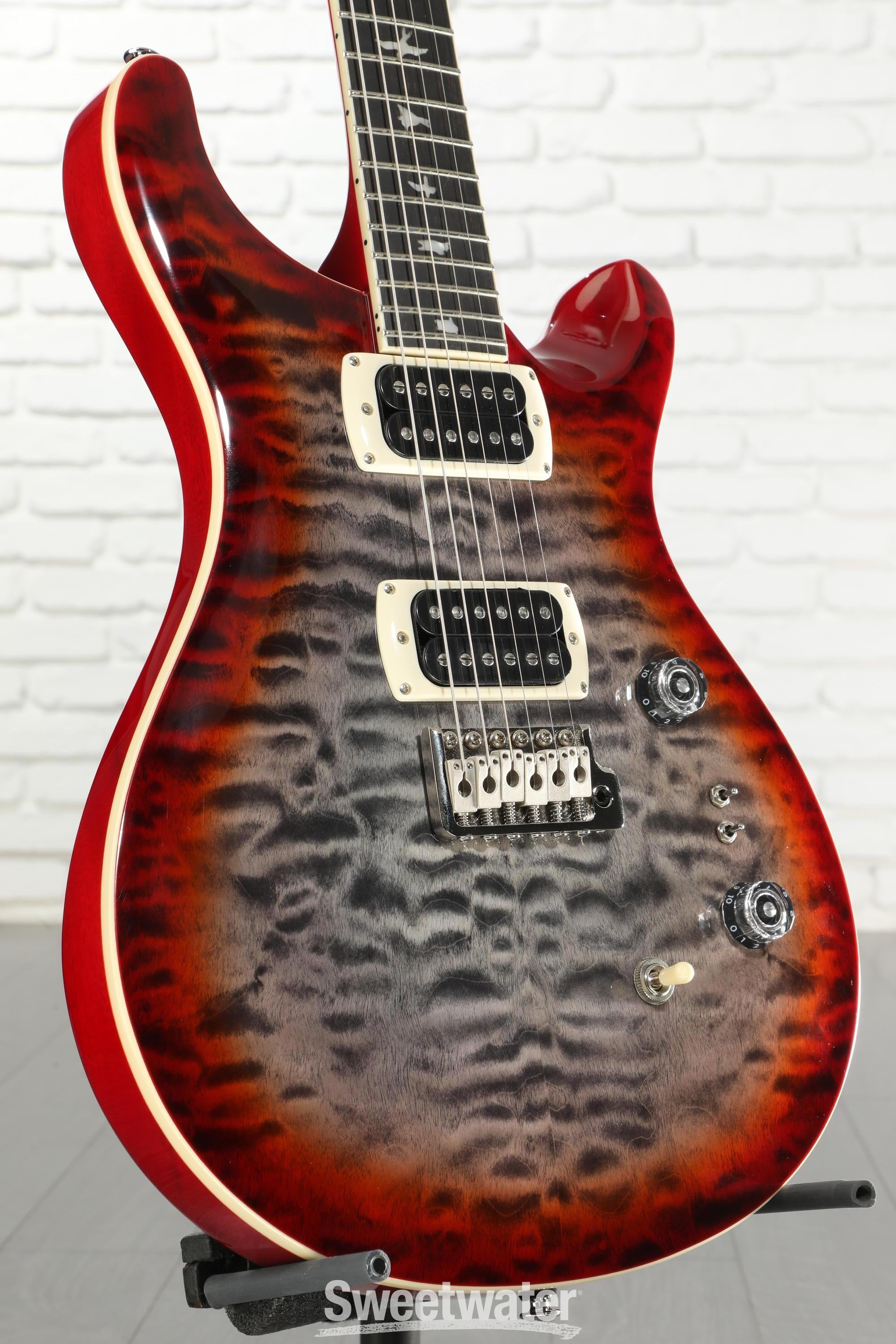 PRS SE Custom 24-08 Quilt Electric Guitar - Charcoal Cherry Burst