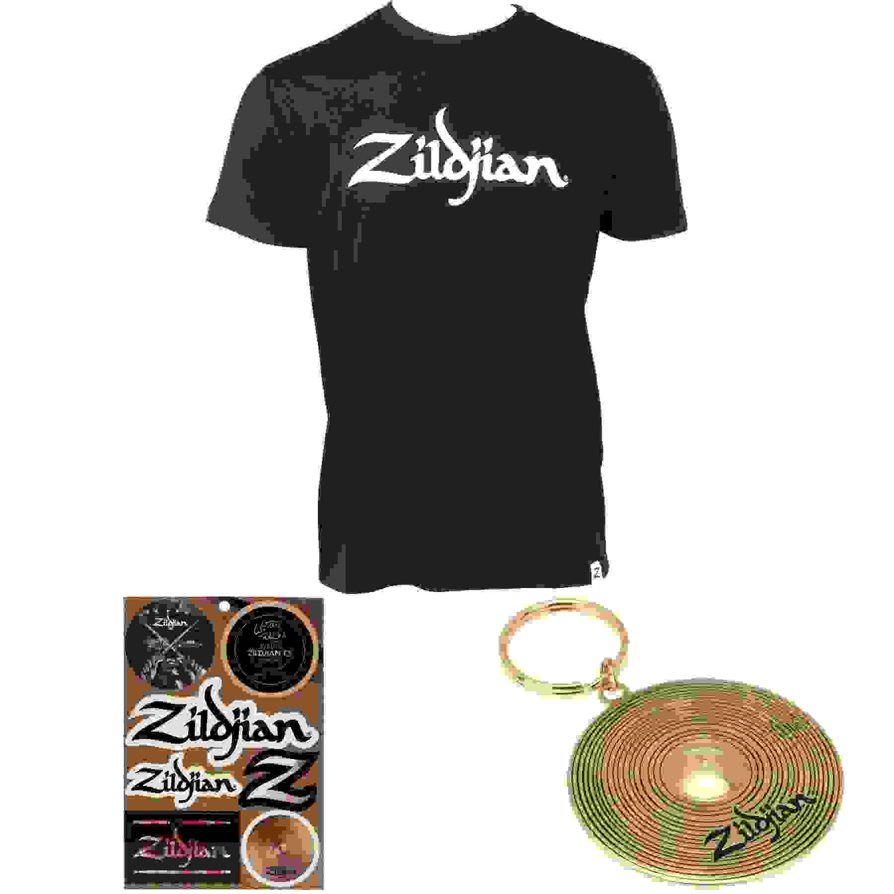 Zildjian Black Classic Logo T-shirt Gift Bundle- XXX-Large