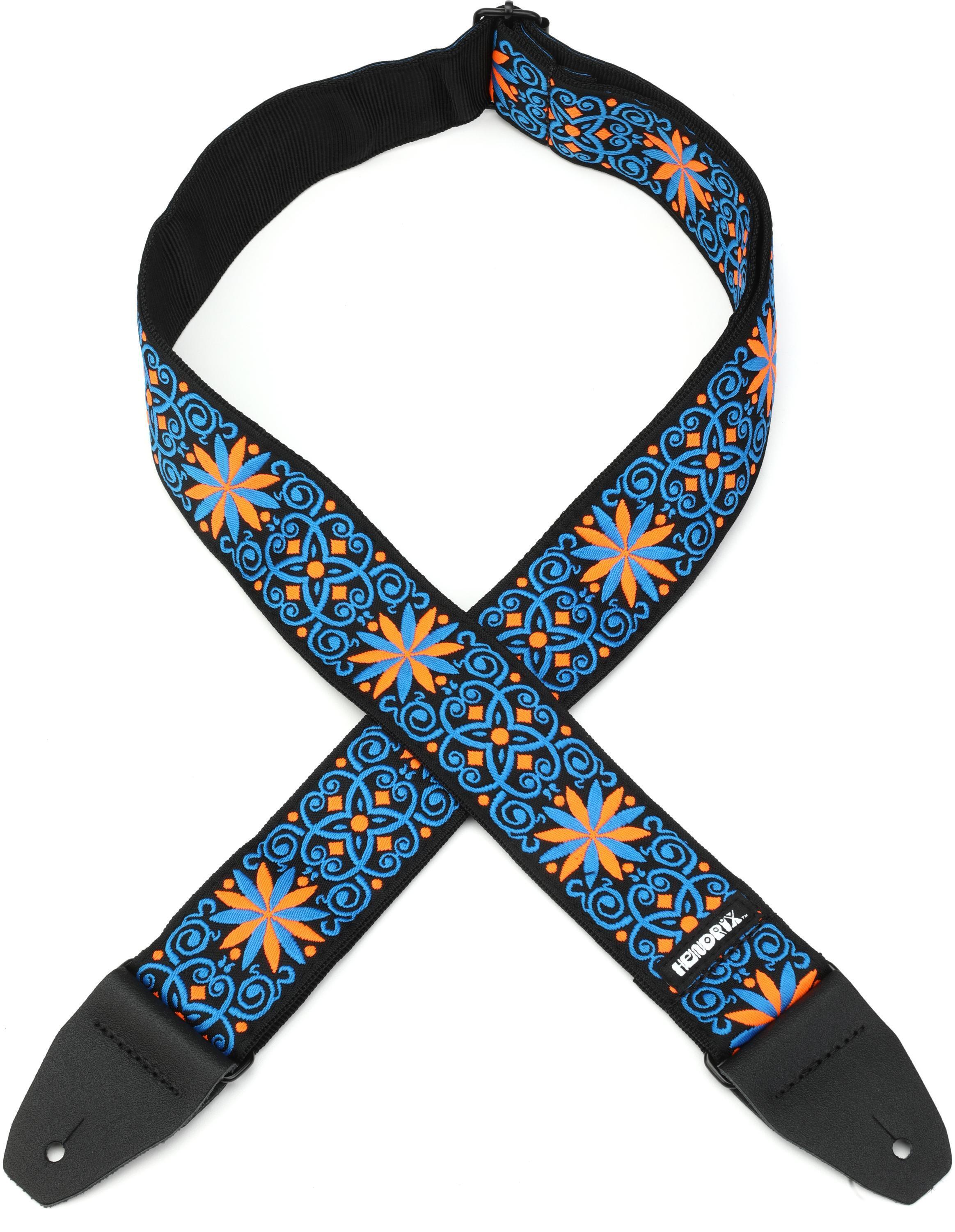 Jimi Hendrix Blacklight Guitar Strap - Monterey Pink Limited Edition Psychedelic Design Guitar Strap Pink