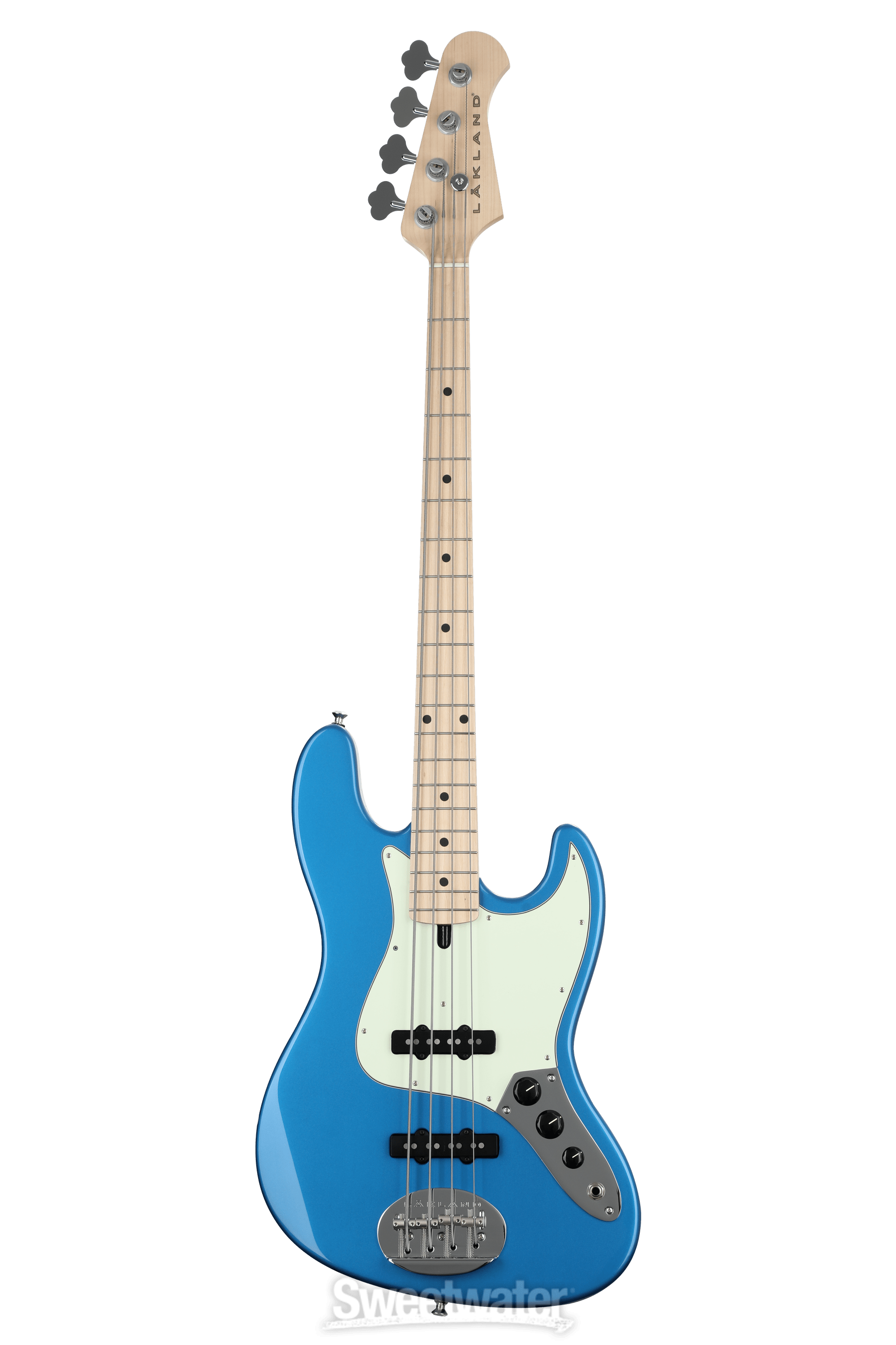 Lakland USA Classic 44-60 Bass Guitar - Lake Placid Blue with Maple  Fingerboard
