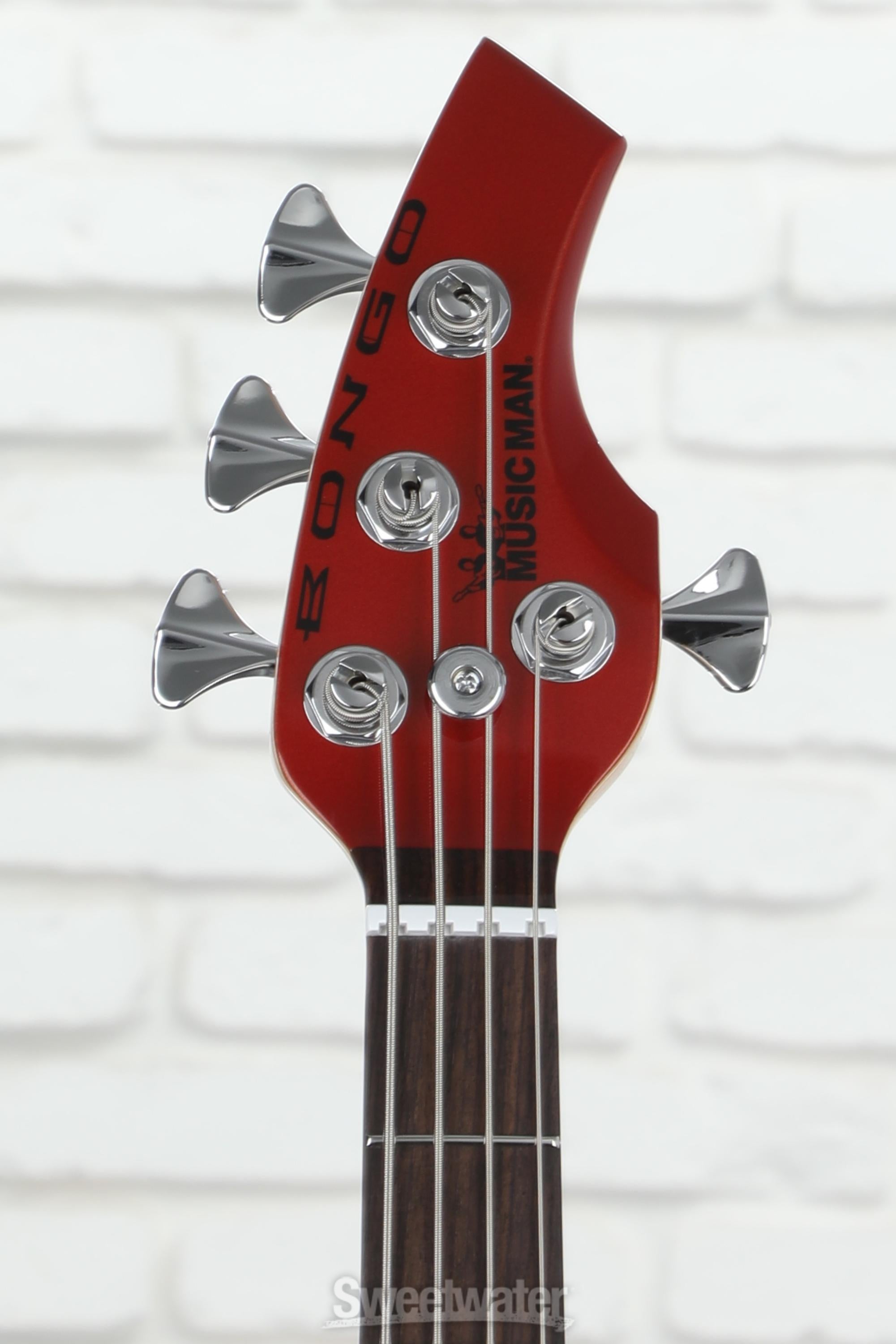 Ernie Ball Music Man Bongo 4HH Electric Bass Guitar - Blood Orange