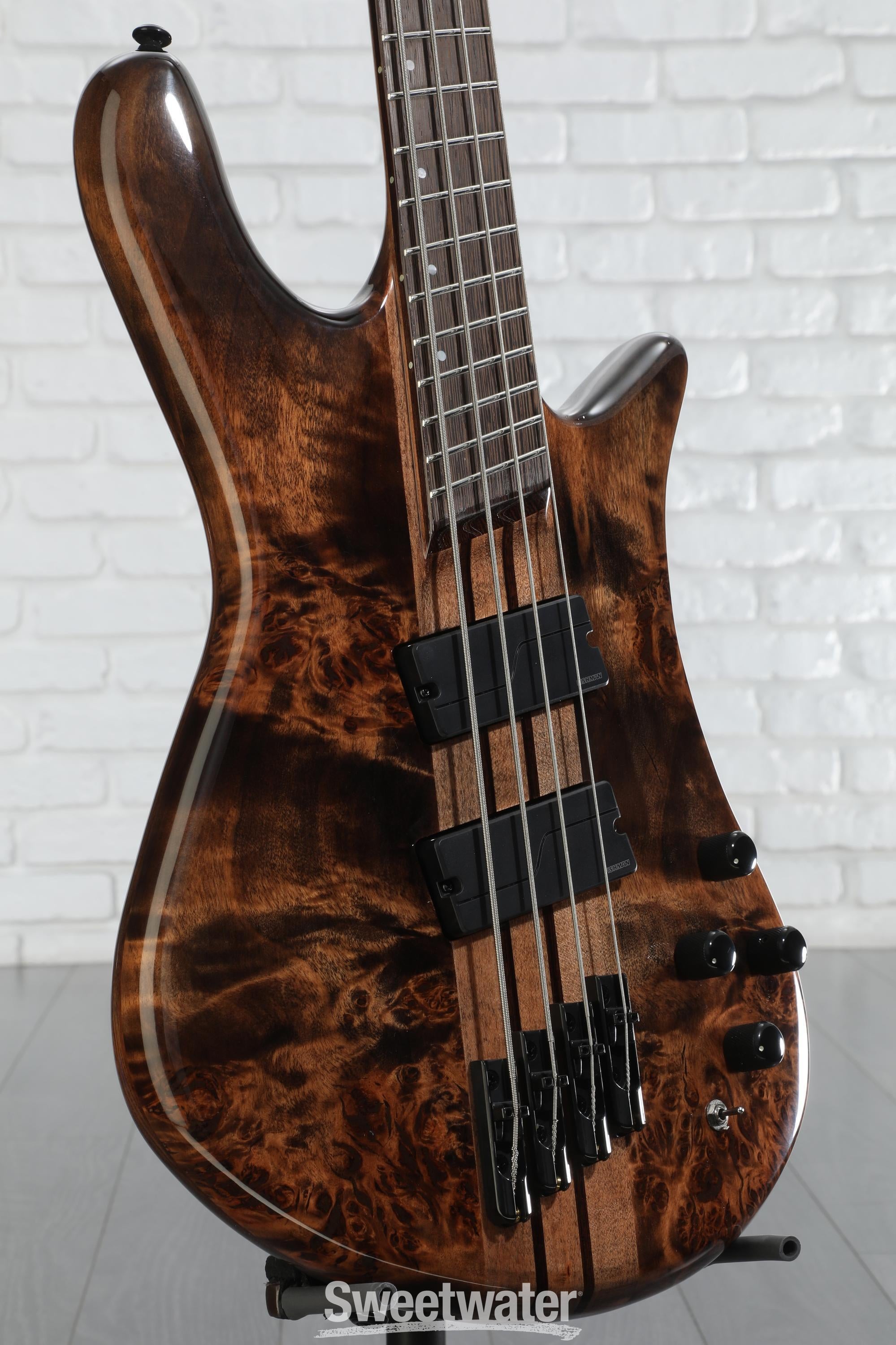 Spector NS Dimension 4 Bass Guitar - Black and Blue Gloss