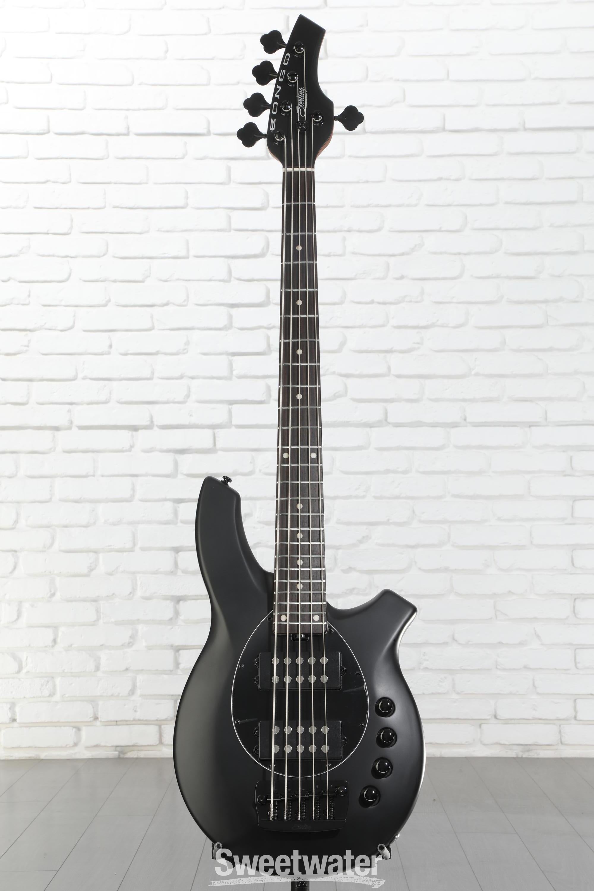 ベース Musicman Bongo 5 SH Stealth Black Sterling By Music Man Bongo 5 Electric 5-string Bass Guitar