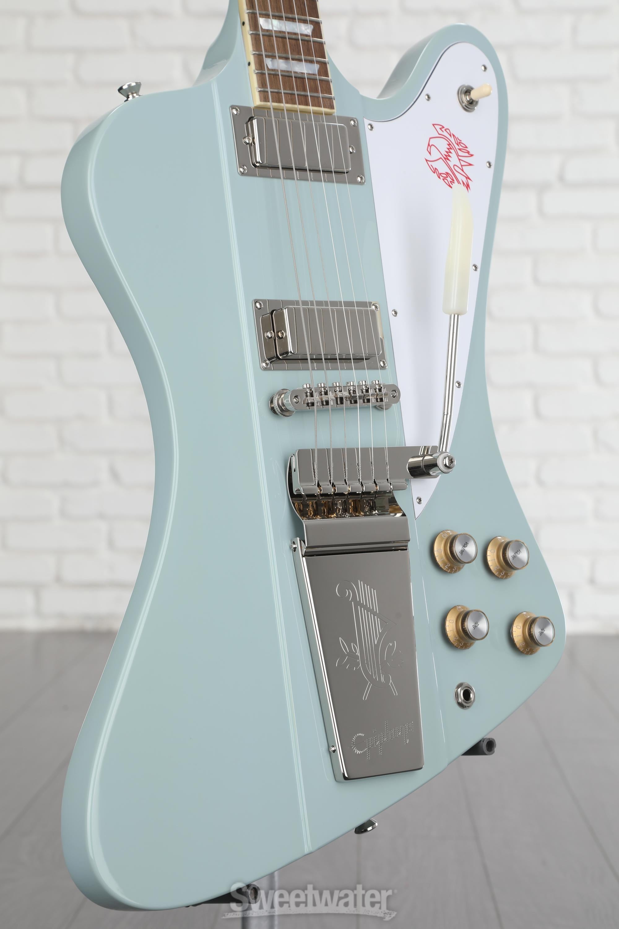 Epiphone 1963 Firebird V Electric Guitar - Frost Blue | Sweetwater
