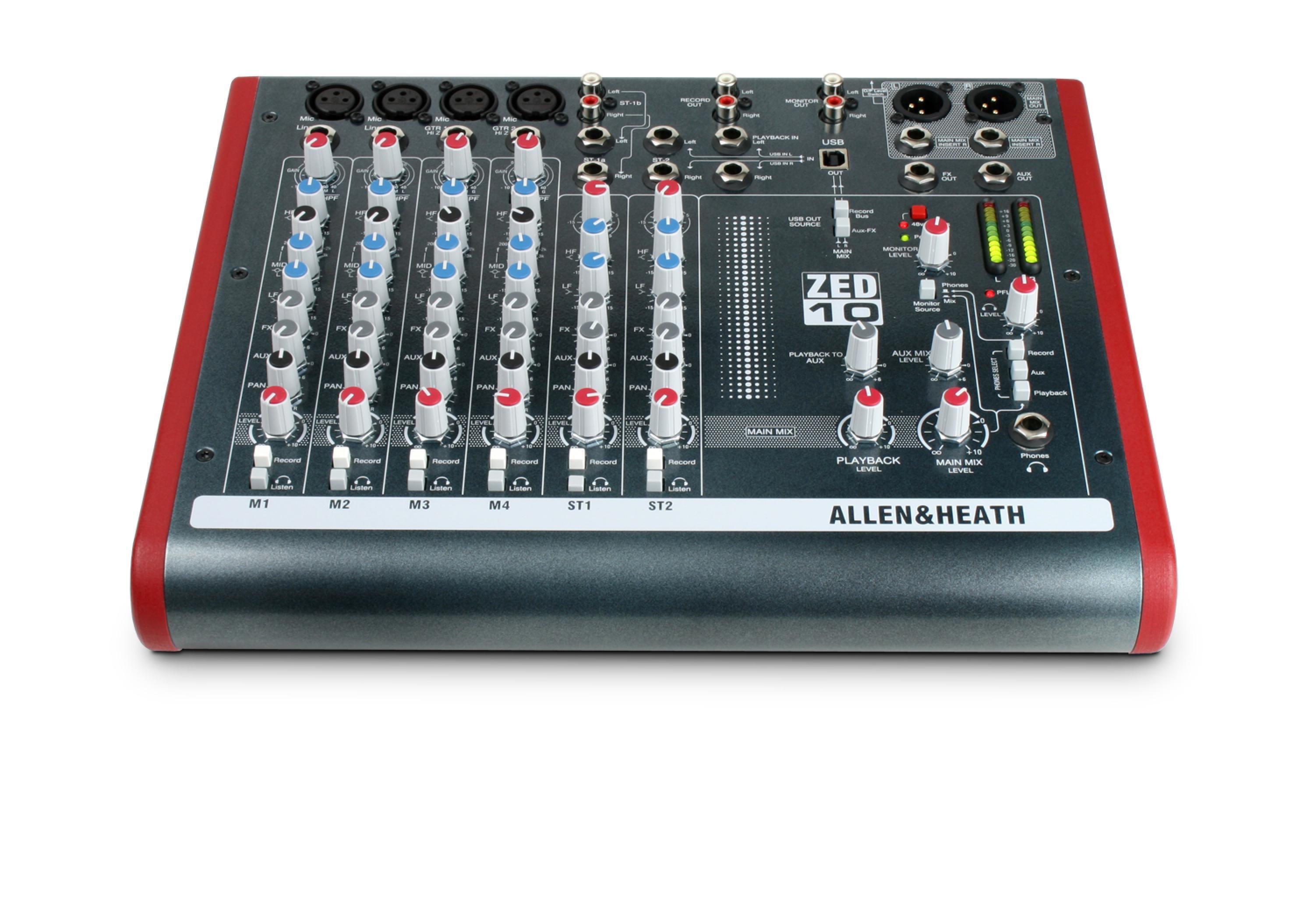 Allen & Heath ZED-10 10-channel Mixer with USB Audio Interface 