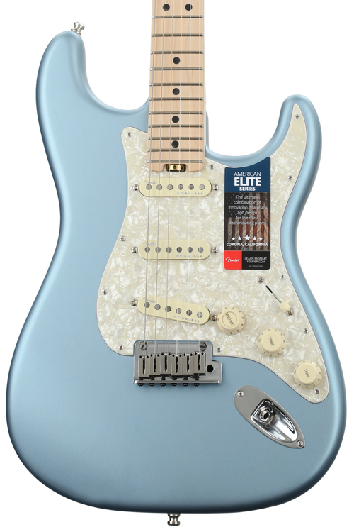 Fender American Elite Stratocaster - Satin Ice Blue Metallic w/ Maple  Fingerboard