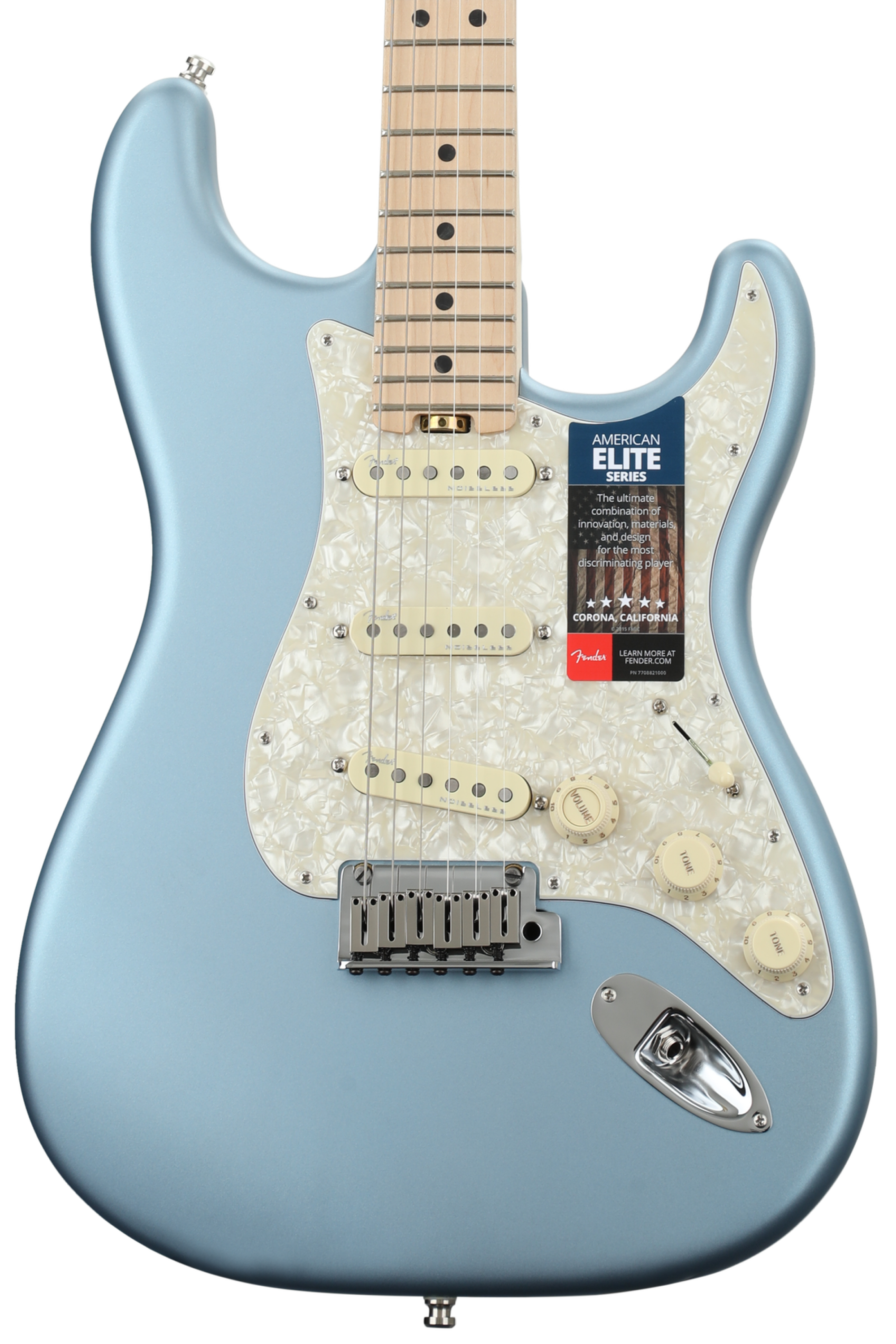 Fender American Elite Stratocaster - Satin Ice Blue Metallic w/ Maple  Fingerboard | Sweetwater