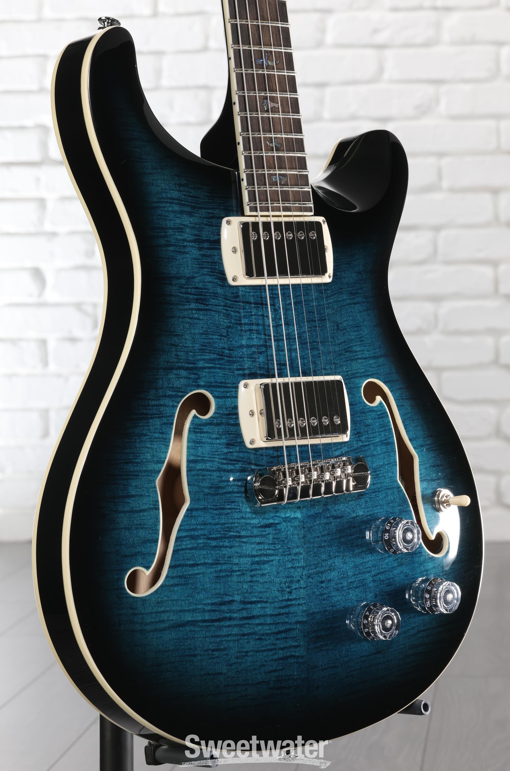 PRS SE Hollowbody II Piezo Electric Guitar - Peacock Blue | Sweetwater