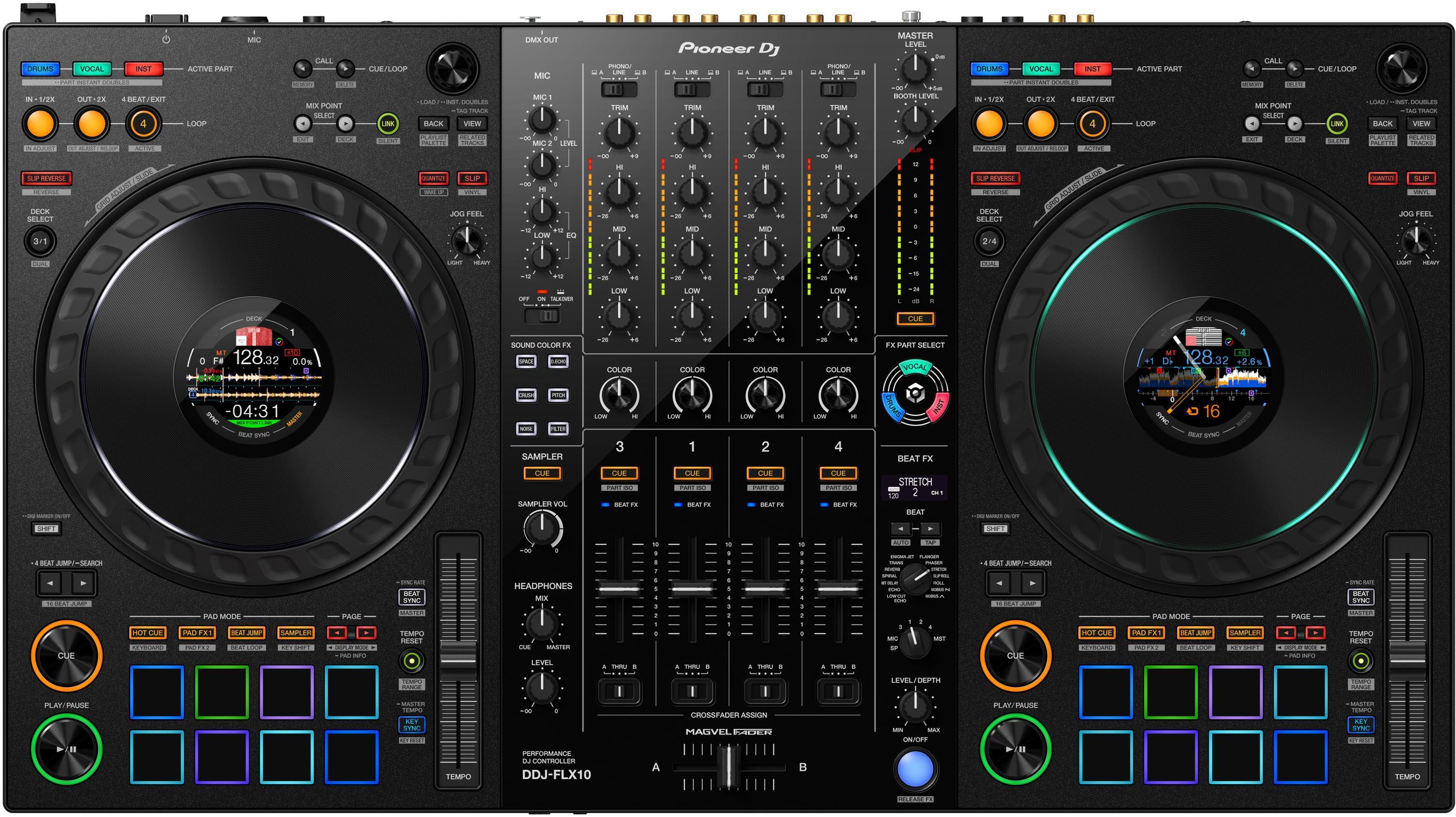 Photo of Pioneer DJ DDJ-FLX10 4-deck DJ Controller - Black