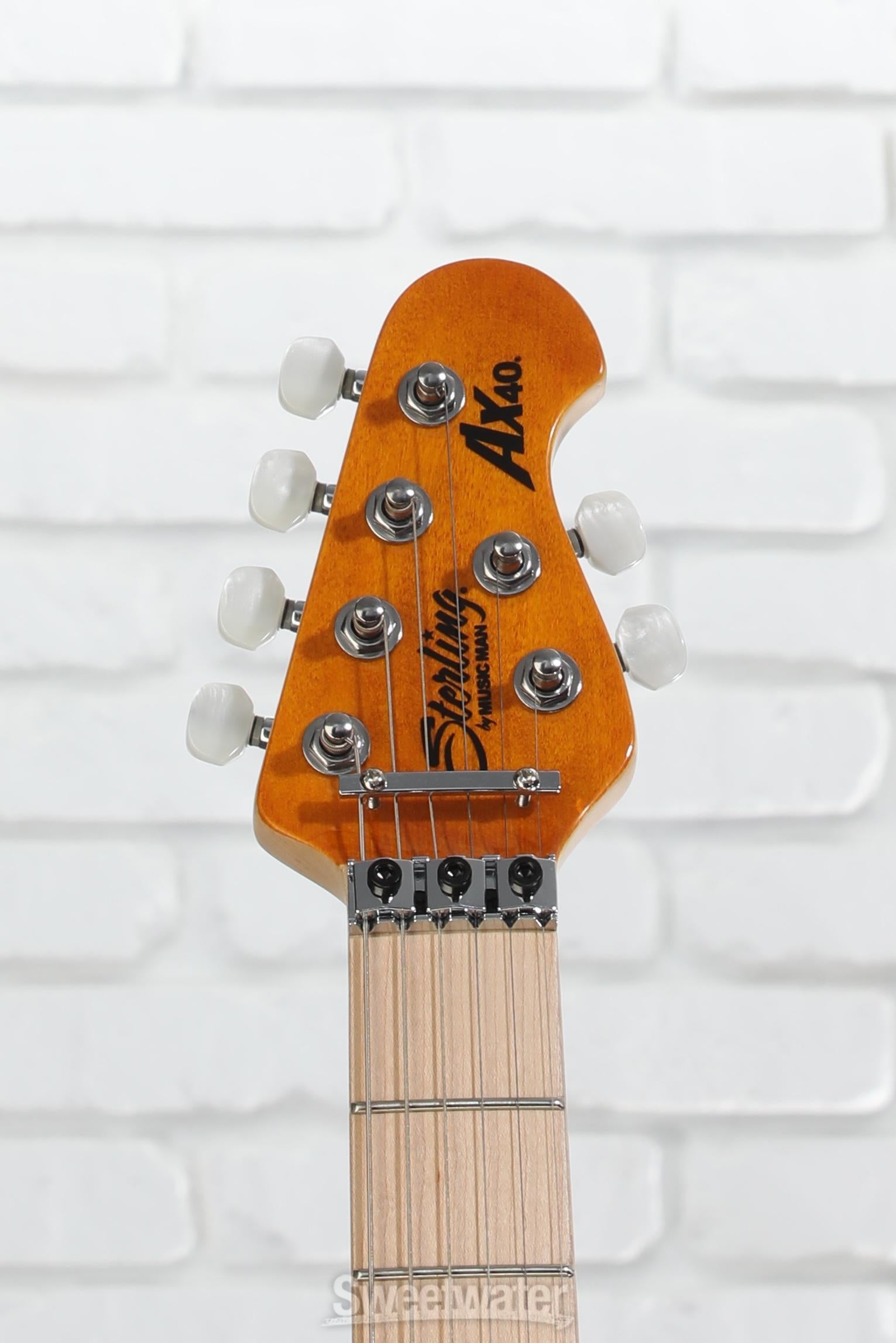 ギター Sterling MusicMan AXIS AX40 Trans Gold Sterling By Music Man Axis Quilted Maple Electric Guitar