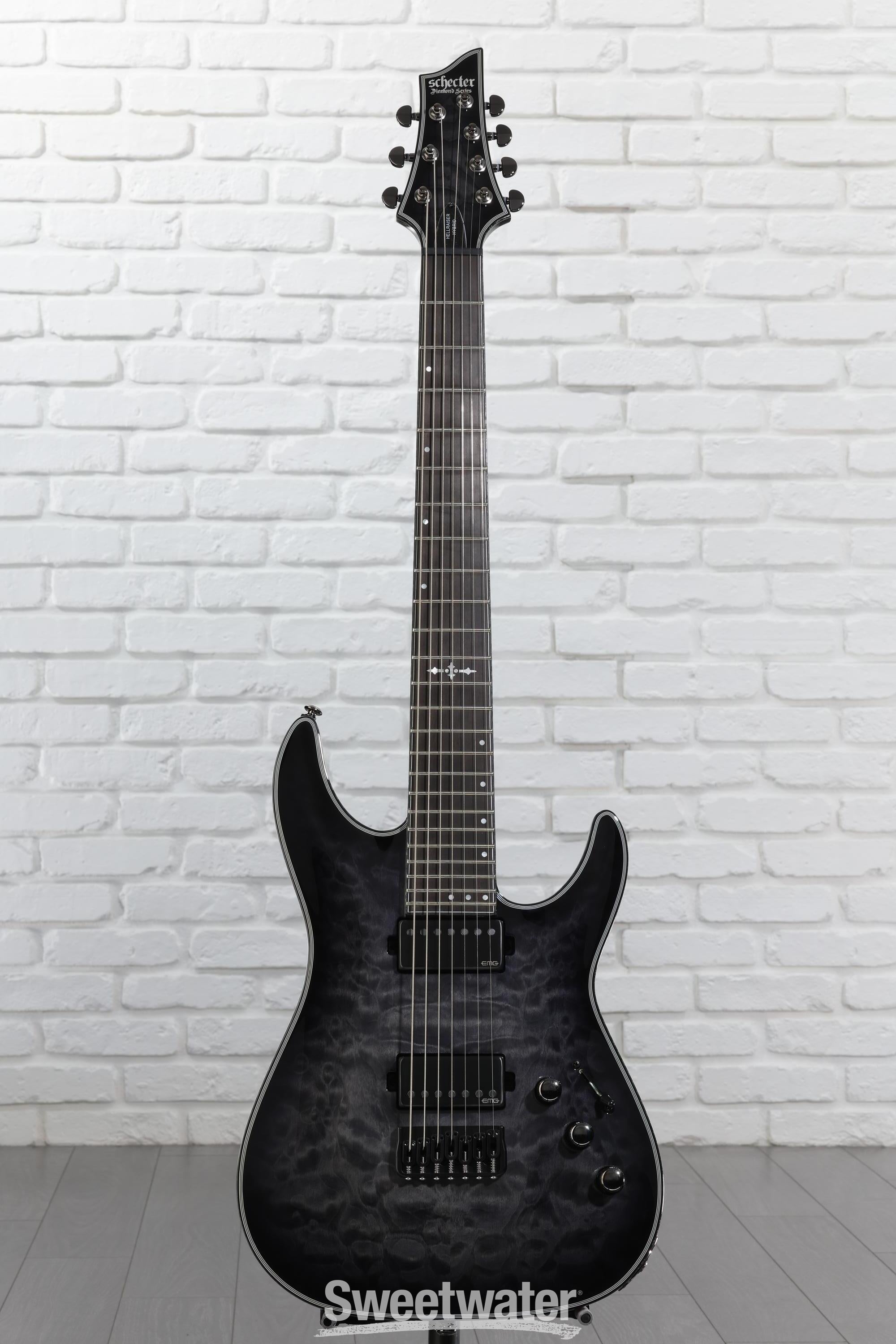Schecter Hellraiser Hybrid C-7 Electric Guitar - Trans Black Burst