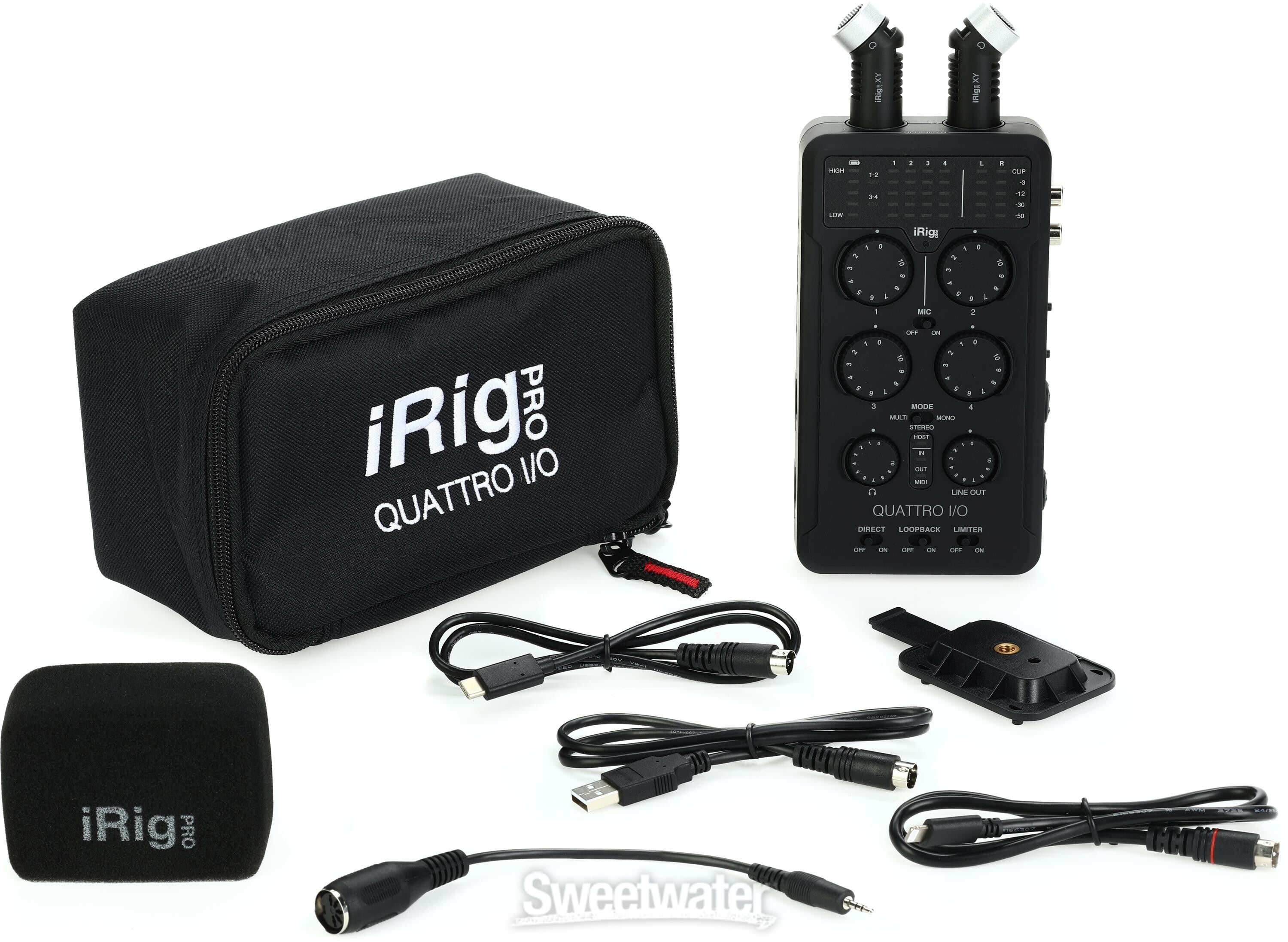IK Multimedia iRig Pro Quattro I/O Deluxe 4x2 USB-A Audio and MIDI
